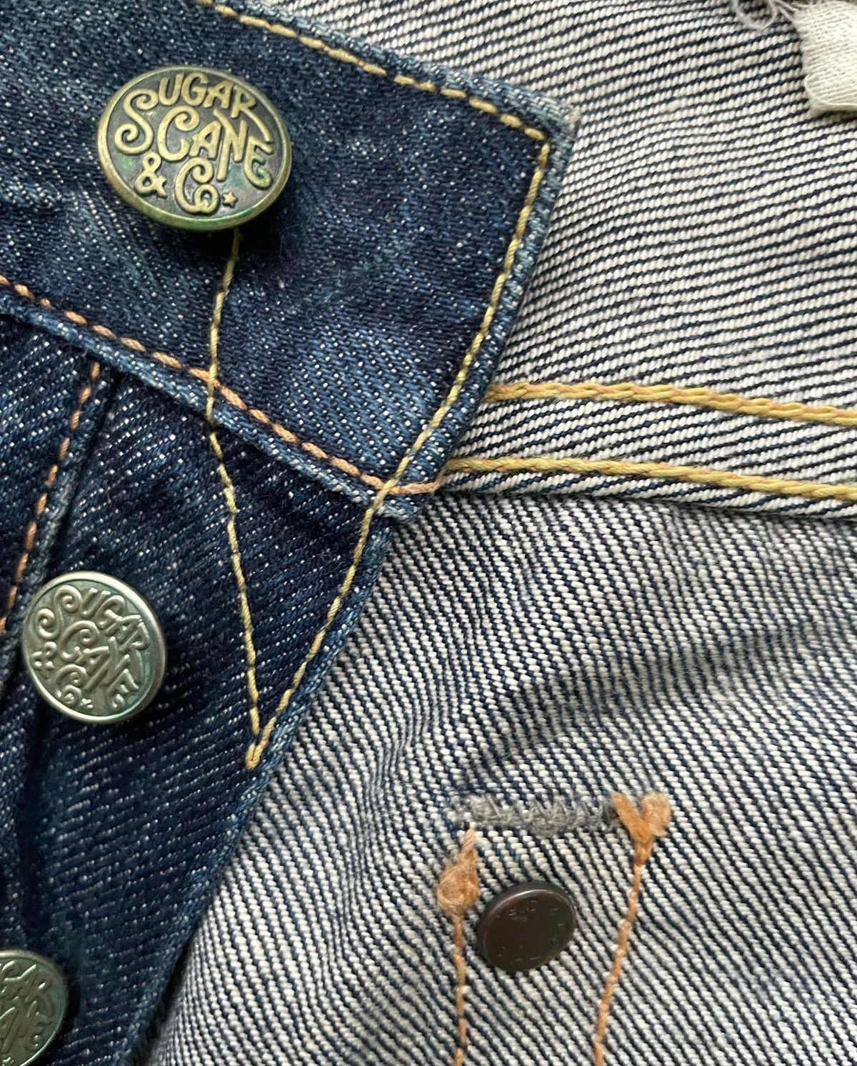 Sugar Cane Sugar Cane & Co Vintage Selvedge Distressed Denim Size US 33 - 10 Thumbnail