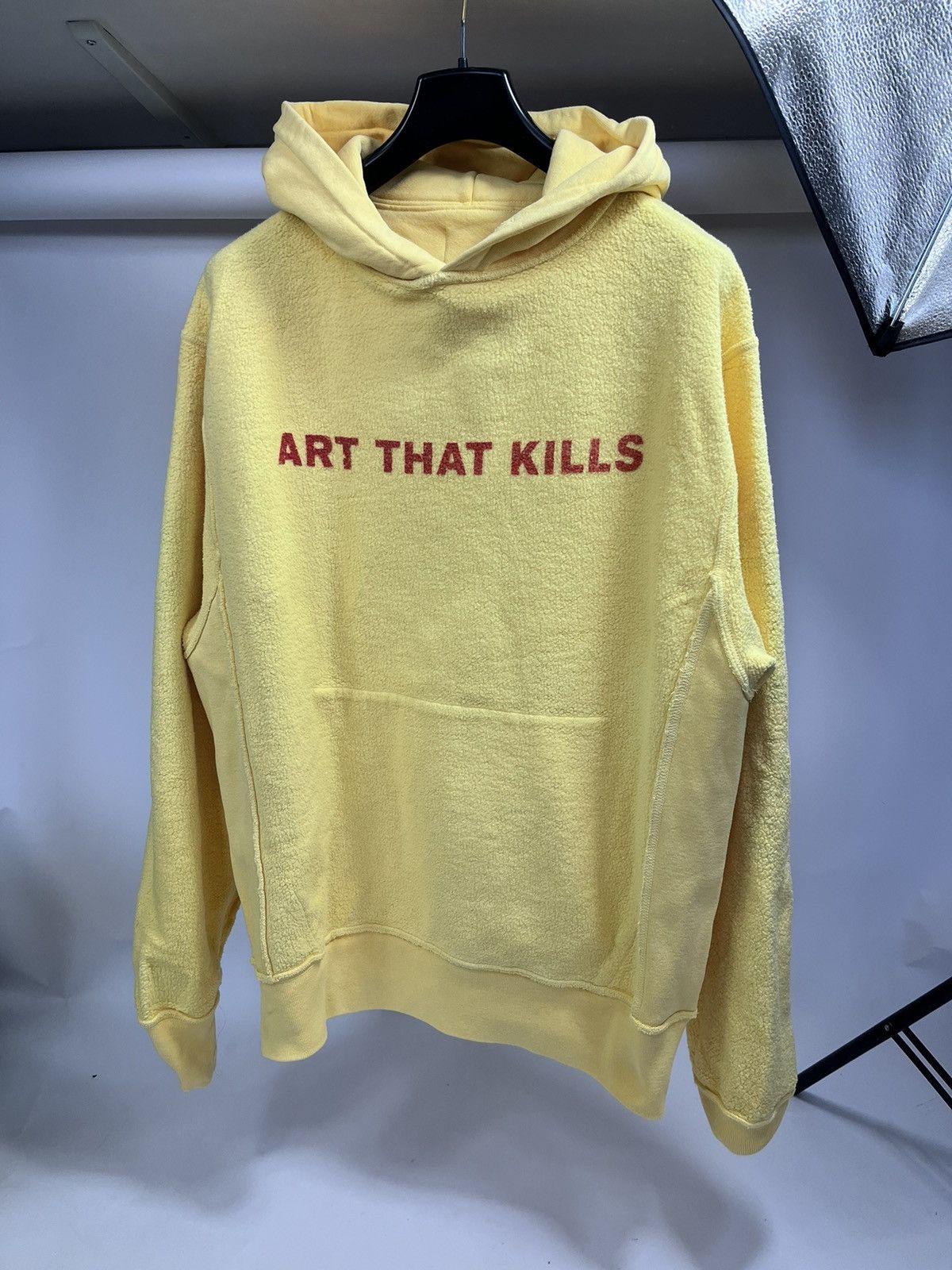 image of Gallery Dept. Reversible Art That Kills Oversized Hoodie in Yellow, Men's (Size Medium)