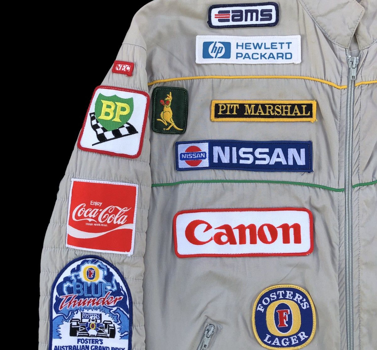 Sports Specialties Vintage 80s Bombers Jacket Patches Grand Prix Sponsors Size US L / EU 52-54 / 3 - 6 Thumbnail