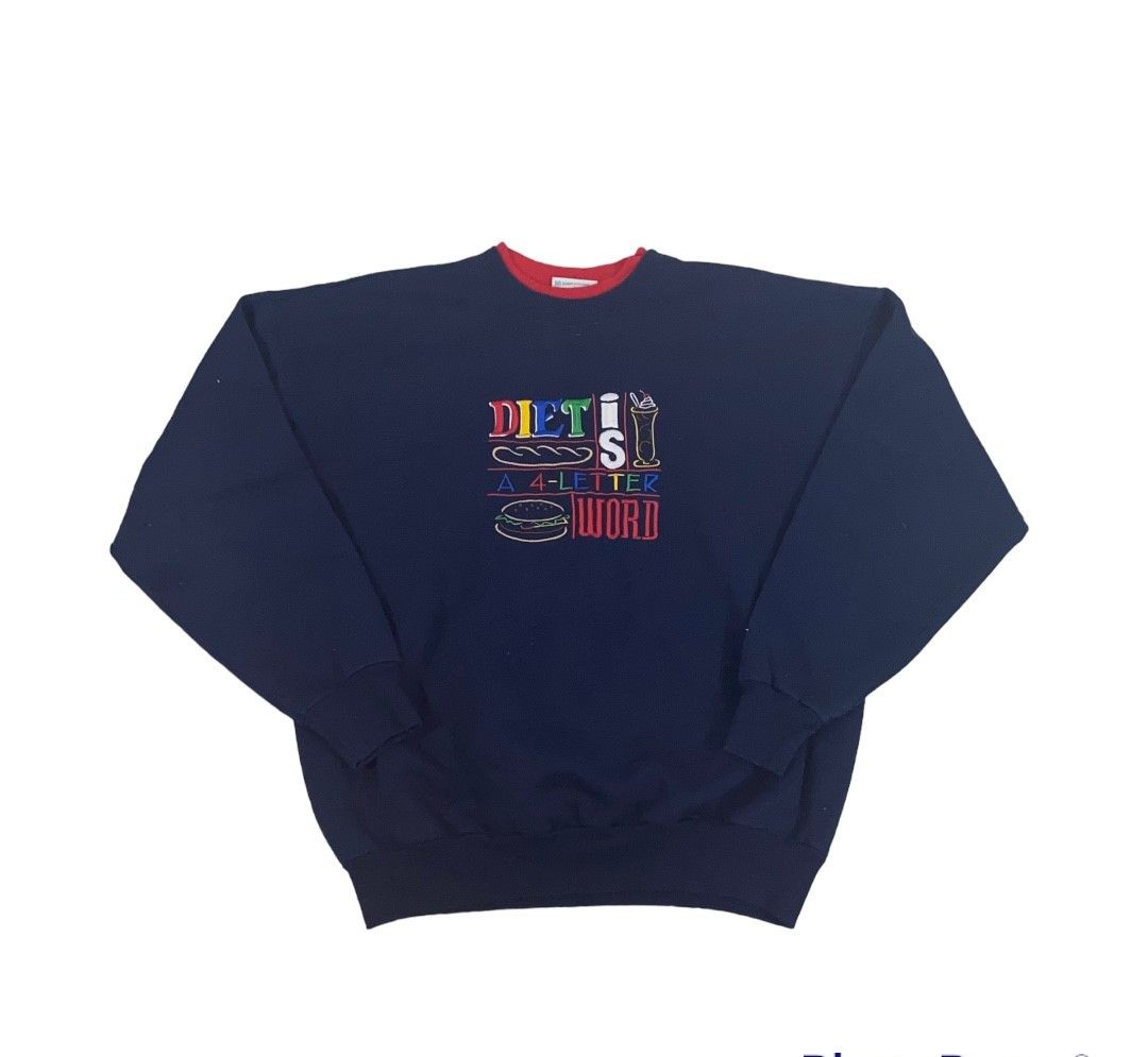 Vintage 'Diet Is A 4 Letter Word' Vintage Sweatshirt Size US L / EU 52-54 / 3 - 1 Thumbnail