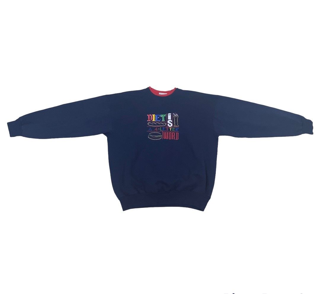Vintage 'Diet Is A 4 Letter Word' Vintage Sweatshirt Size US L / EU 52-54 / 3 - 2 Thumbnail