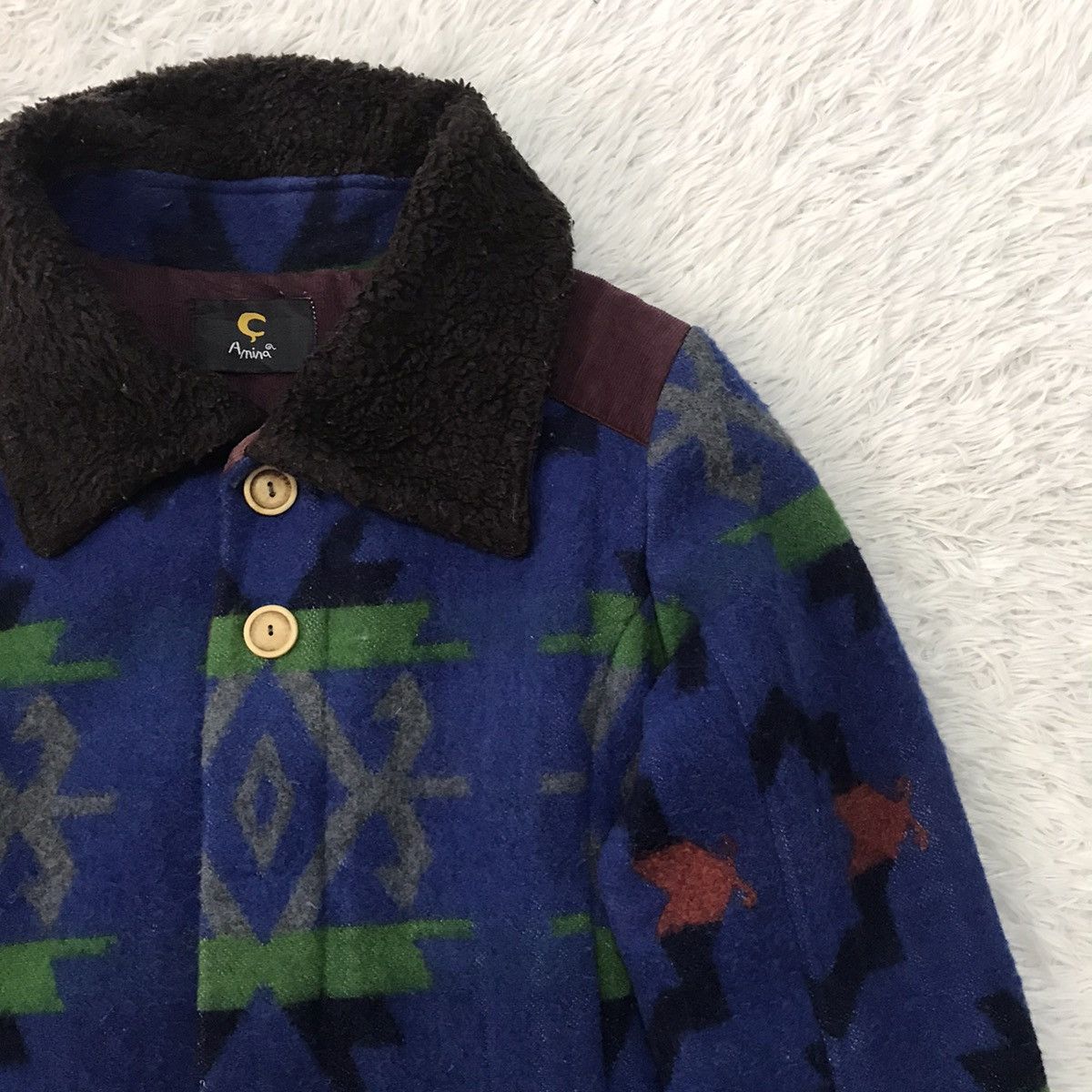 Japanese Brand Amina Navajo Style Jacket Overprinted Size US M / EU 48-50 / 2 - 5 Thumbnail