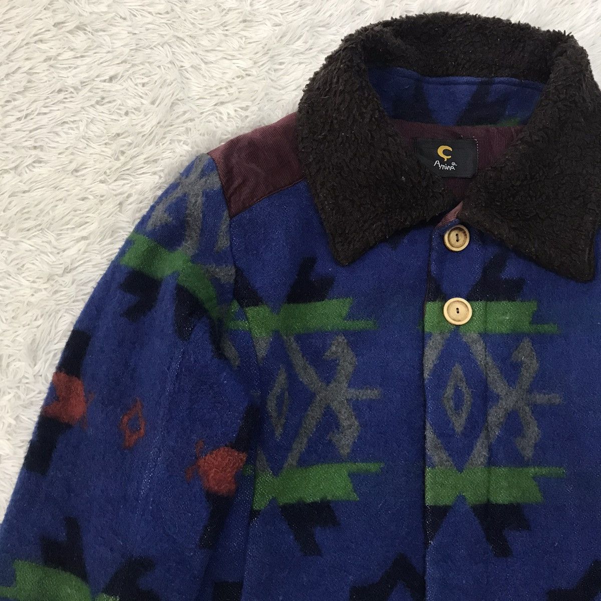 Japanese Brand Amina Navajo Style Jacket Overprinted Size US M / EU 48-50 / 2 - 6 Thumbnail