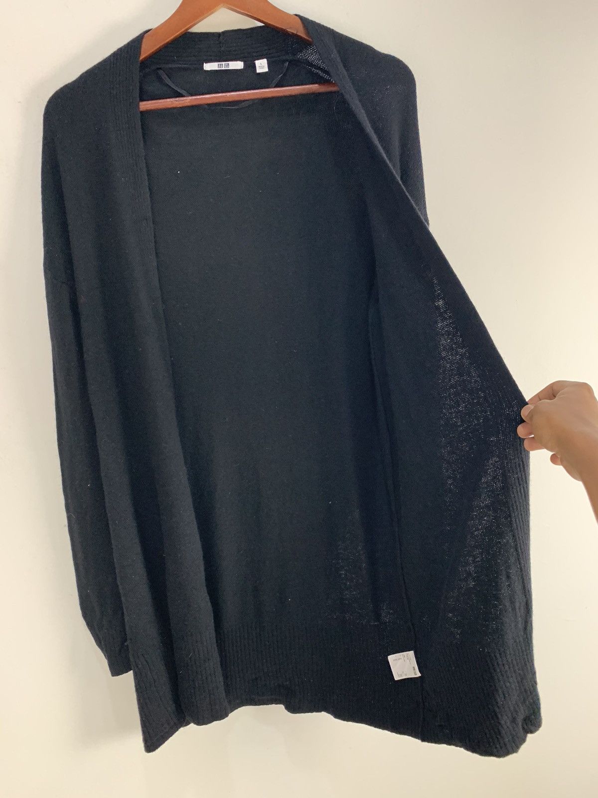 Japanese Brand × Uniqlo UNIQLO Vtg Rare Knitwear Long Trench Cardigan Parka Sweater Size L / US 10 / IT 46 - 9 Thumbnail