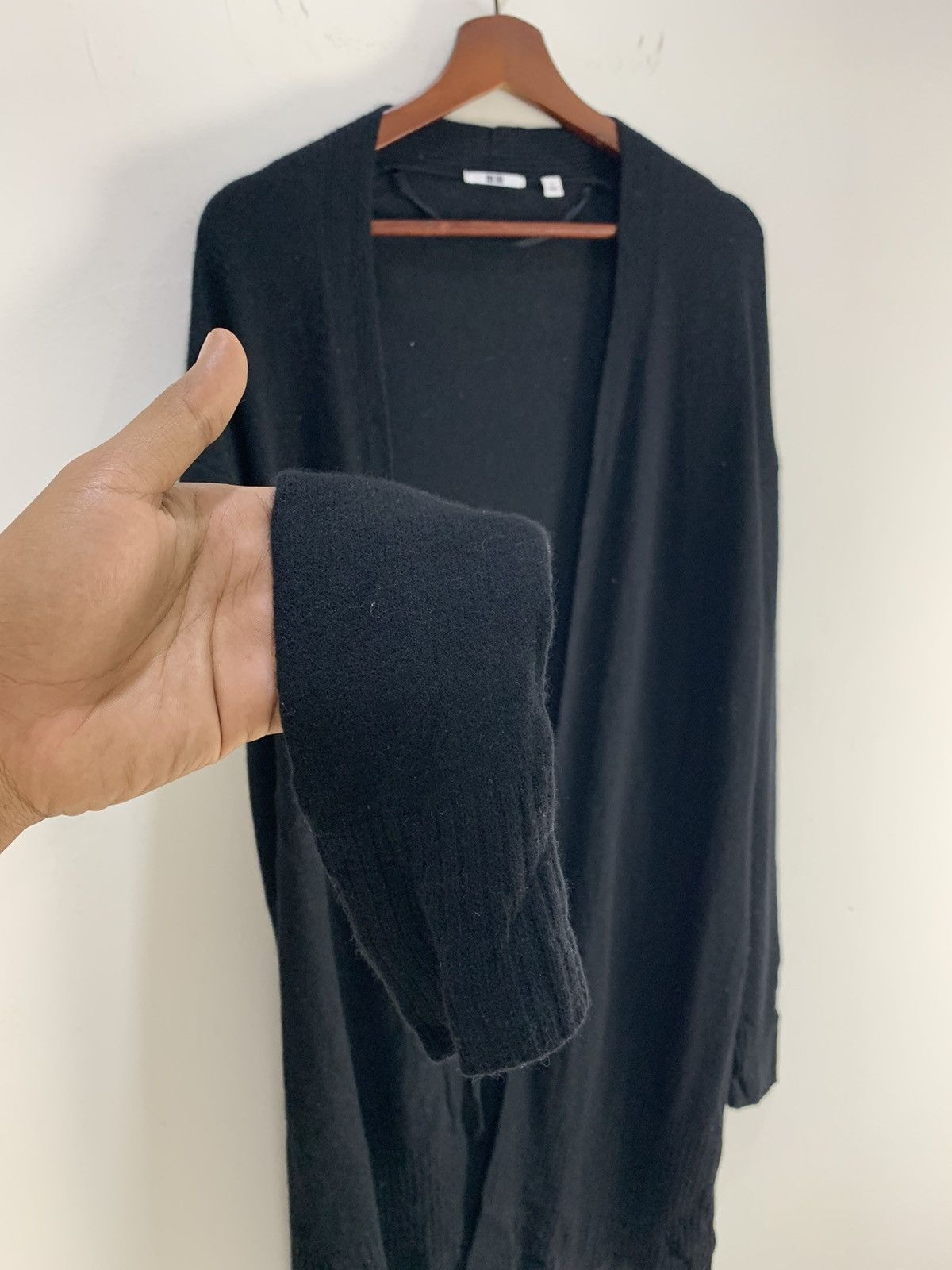 Japanese Brand × Uniqlo UNIQLO Vtg Rare Knitwear Long Trench Cardigan Parka Sweater Size L / US 10 / IT 46 - 7 Thumbnail