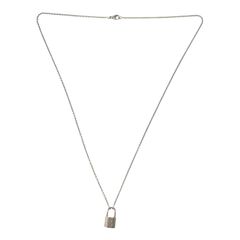 Louis Vuitton LOUIS VUITTON necklace monogram locket metal silver unisex  M62484