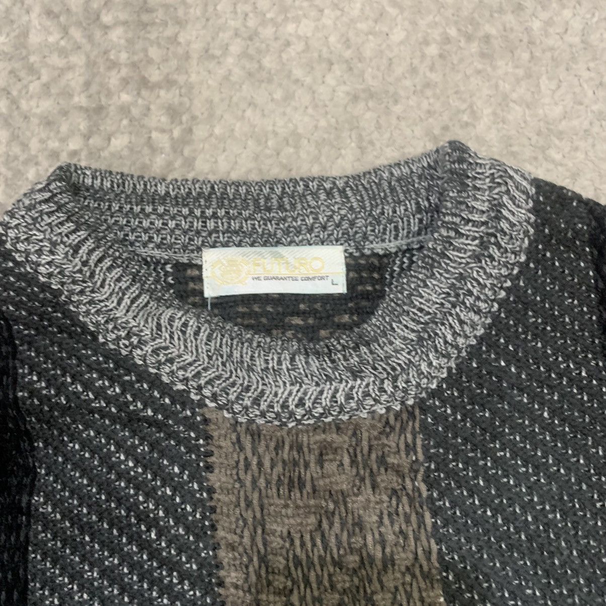 Designer FUTURO Vintage Stripe Pure Knitwear Pullover Jumper Sweater Size US L / EU 52-54 / 3 - 9 Thumbnail