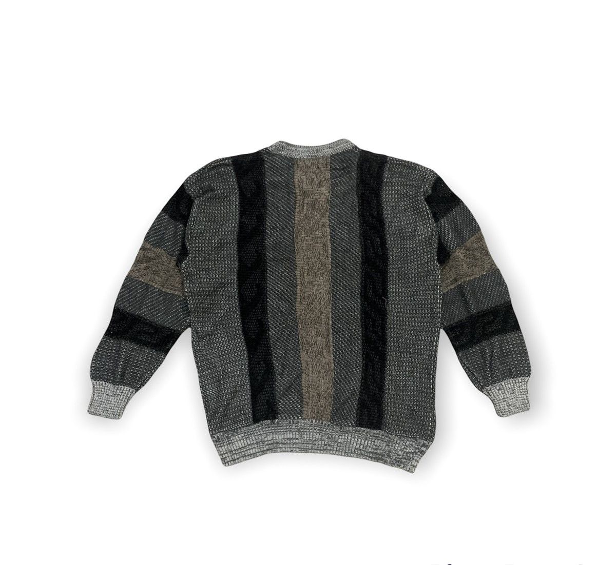 Designer FUTURO Vintage Stripe Pure Knitwear Pullover Jumper Sweater Size US L / EU 52-54 / 3 - 2 Thumbnail