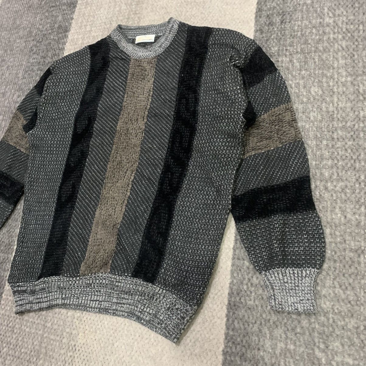 Designer FUTURO Vintage Stripe Pure Knitwear Pullover Jumper Sweater Size US L / EU 52-54 / 3 - 6 Thumbnail