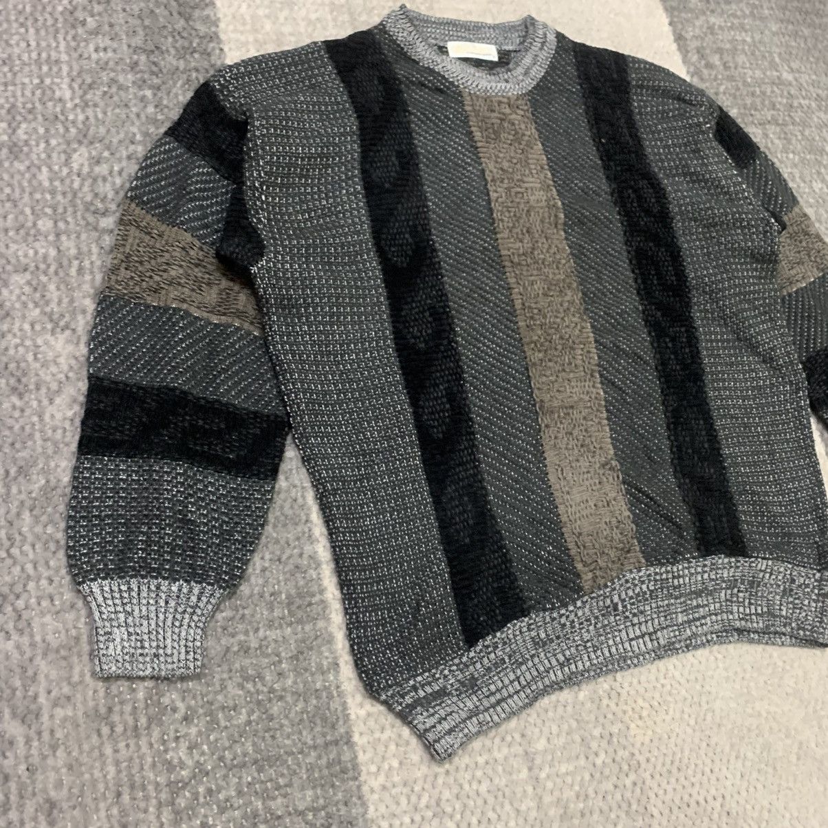 Designer FUTURO Vintage Stripe Pure Knitwear Pullover Jumper Sweater Size US L / EU 52-54 / 3 - 5 Thumbnail
