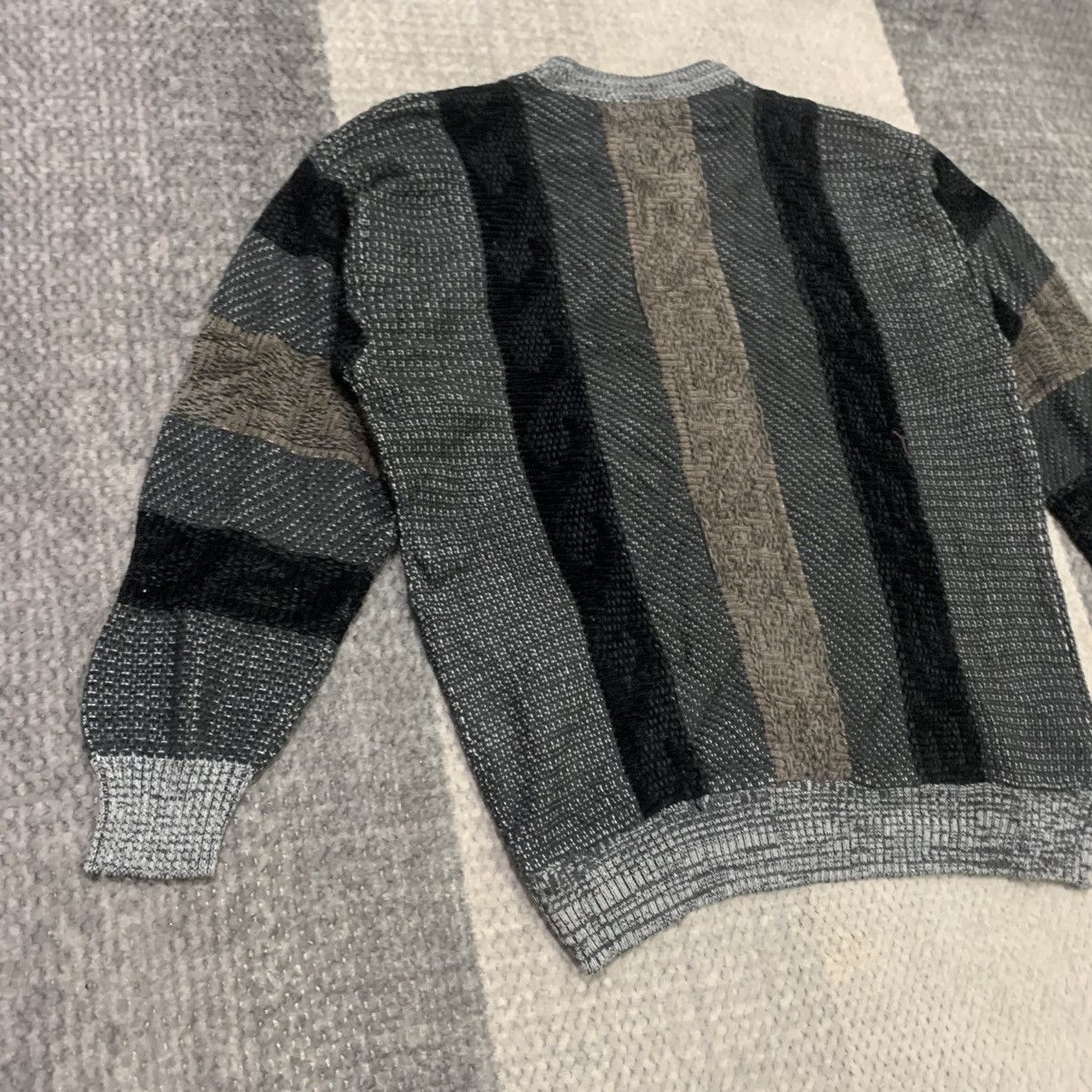 Designer FUTURO Vintage Stripe Pure Knitwear Pullover Jumper Sweater Size US L / EU 52-54 / 3 - 12 Thumbnail