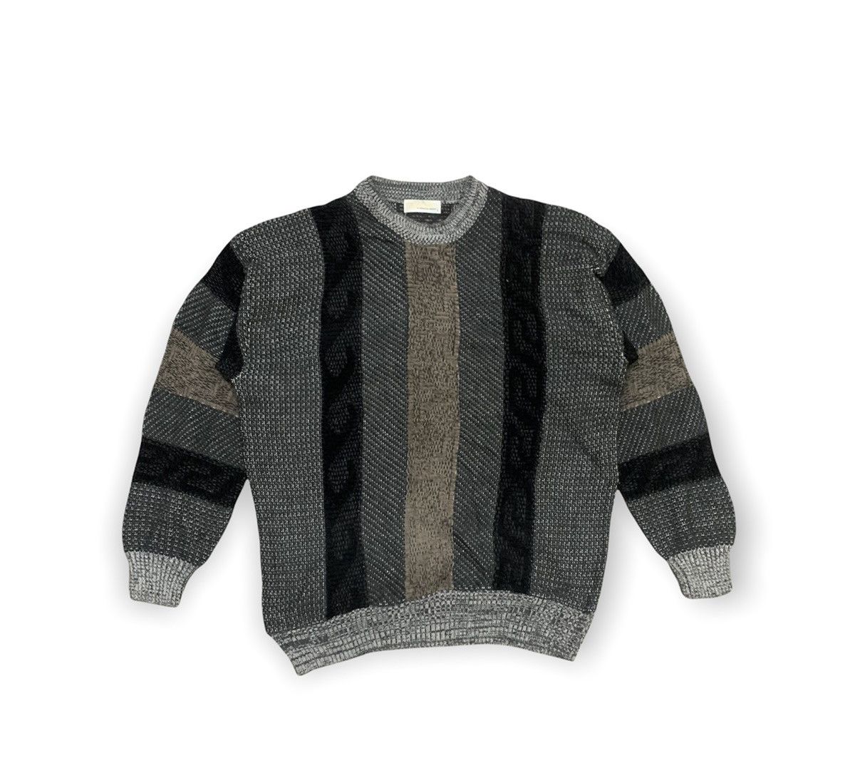 Designer FUTURO Vintage Stripe Pure Knitwear Pullover Jumper Sweater Size US L / EU 52-54 / 3 - 1 Thumbnail