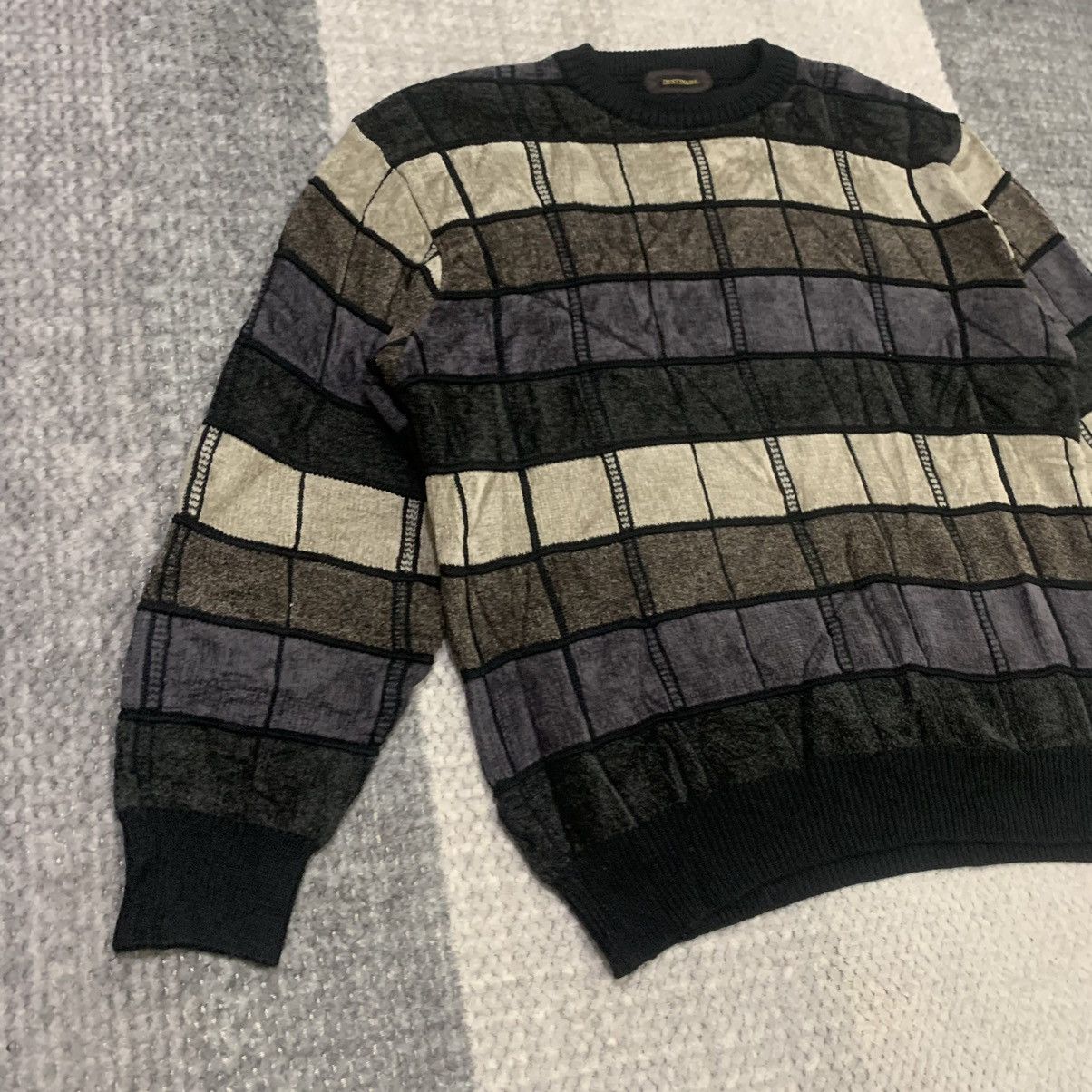 Aran Isles Knitwear × Designer DESTINARE Patchwork Style Knitwear Jumper Pullover Sweater Size US L / EU 52-54 / 3 - 5 Thumbnail