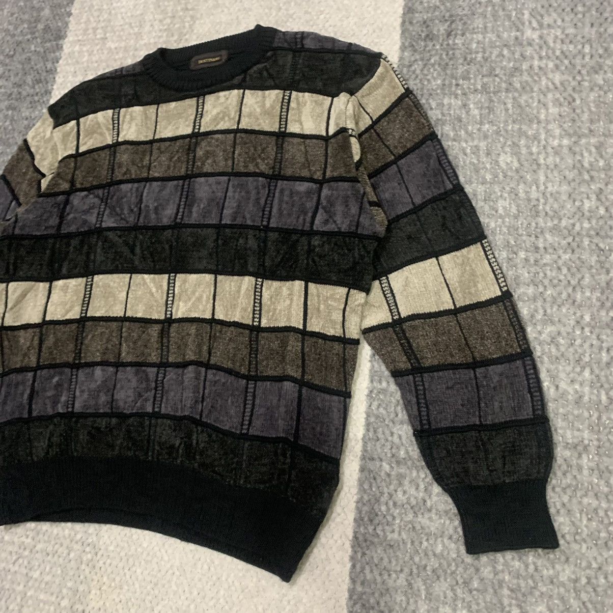 Aran Isles Knitwear × Designer DESTINARE Patchwork Style Knitwear Jumper Pullover Sweater Size US L / EU 52-54 / 3 - 6 Thumbnail