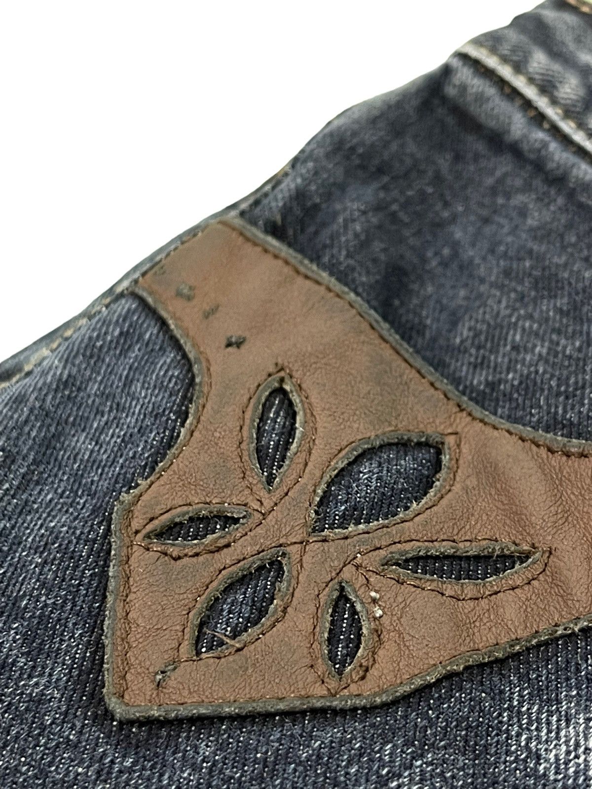 Japanese Brand Flare Jeans Custom Culture Gothic Leather Art Boot Cut 5🟦1 Size US 31 - 11 Thumbnail