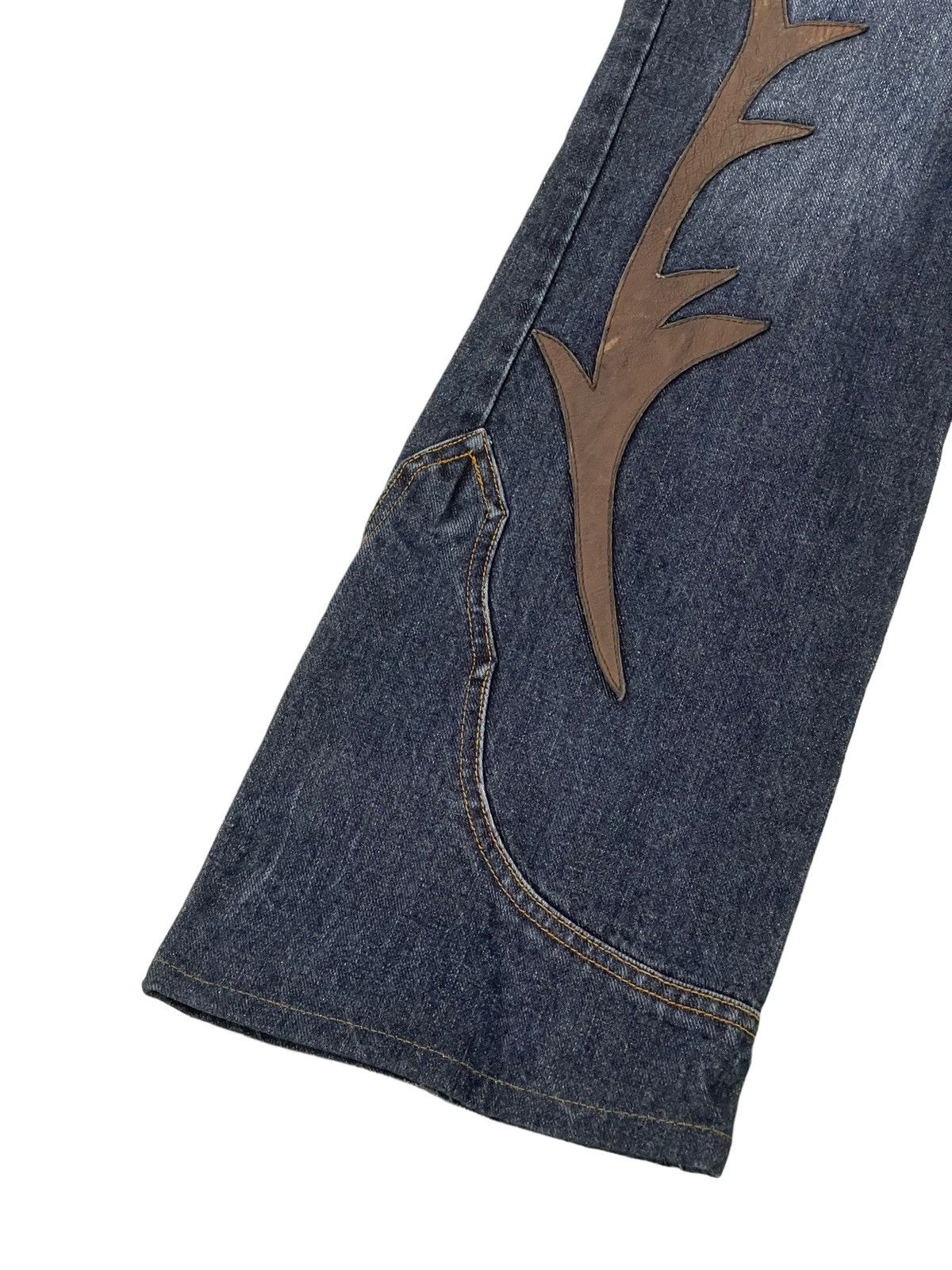 Japanese Brand Flare Jeans Custom Culture Gothic Leather Art Boot Cut 5🟦1 Size US 31 - 5 Thumbnail