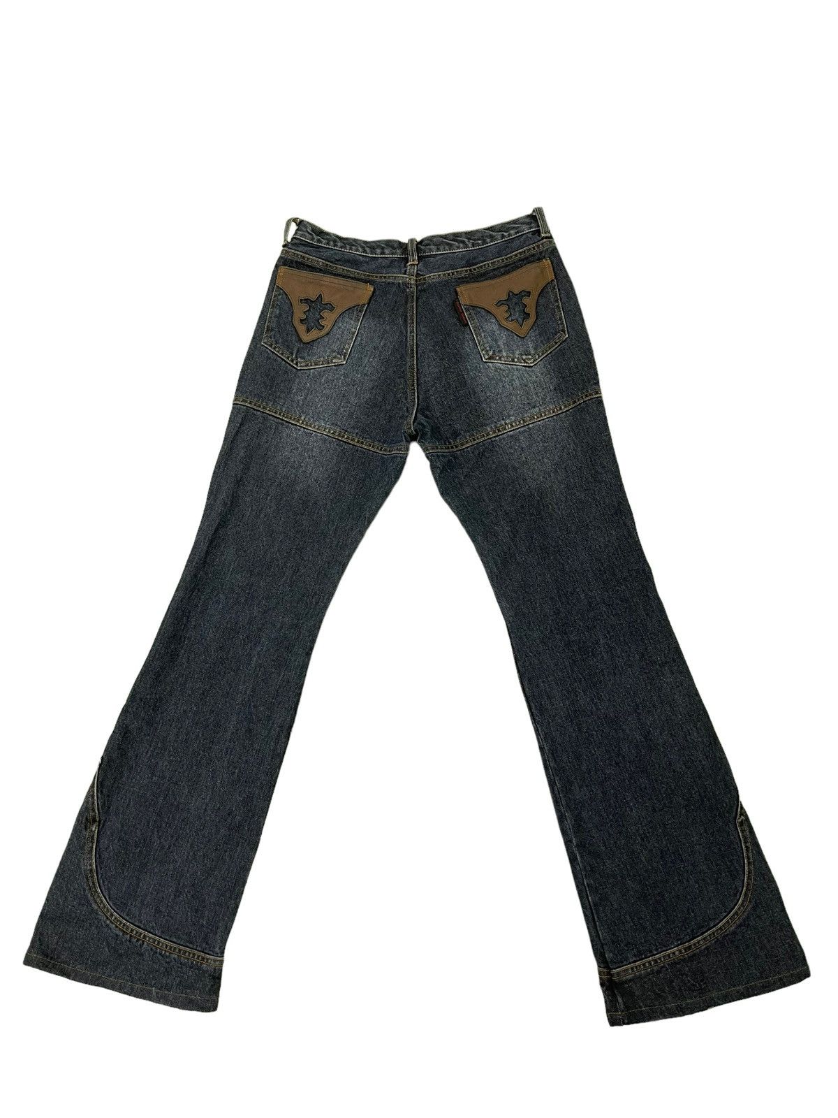 Japanese Brand Flare Jeans Custom Culture Gothic Leather Art Boot Cut 5🟦1 Size US 31 - 13 Thumbnail
