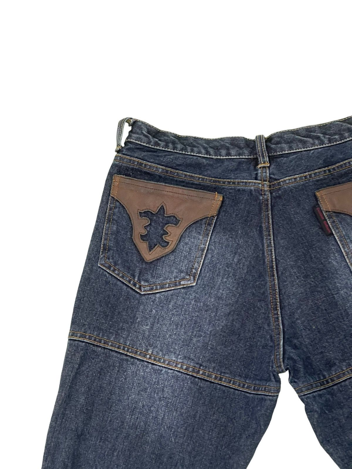 Japanese Brand Flare Jeans Custom Culture Gothic Leather Art Boot Cut 5🟦1 Size US 31 - 20 Thumbnail