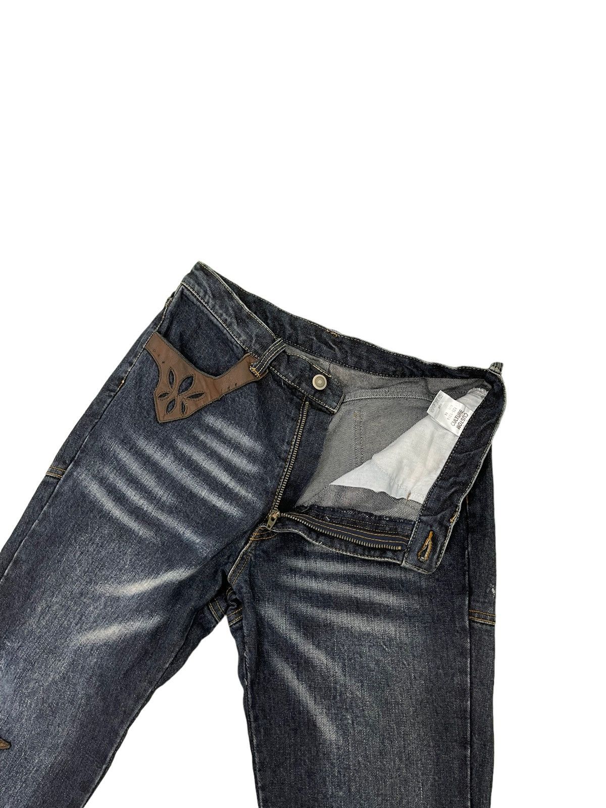 Japanese Brand Flare Jeans Custom Culture Gothic Leather Art Boot Cut 5🟦1 Size US 31 - 12 Thumbnail