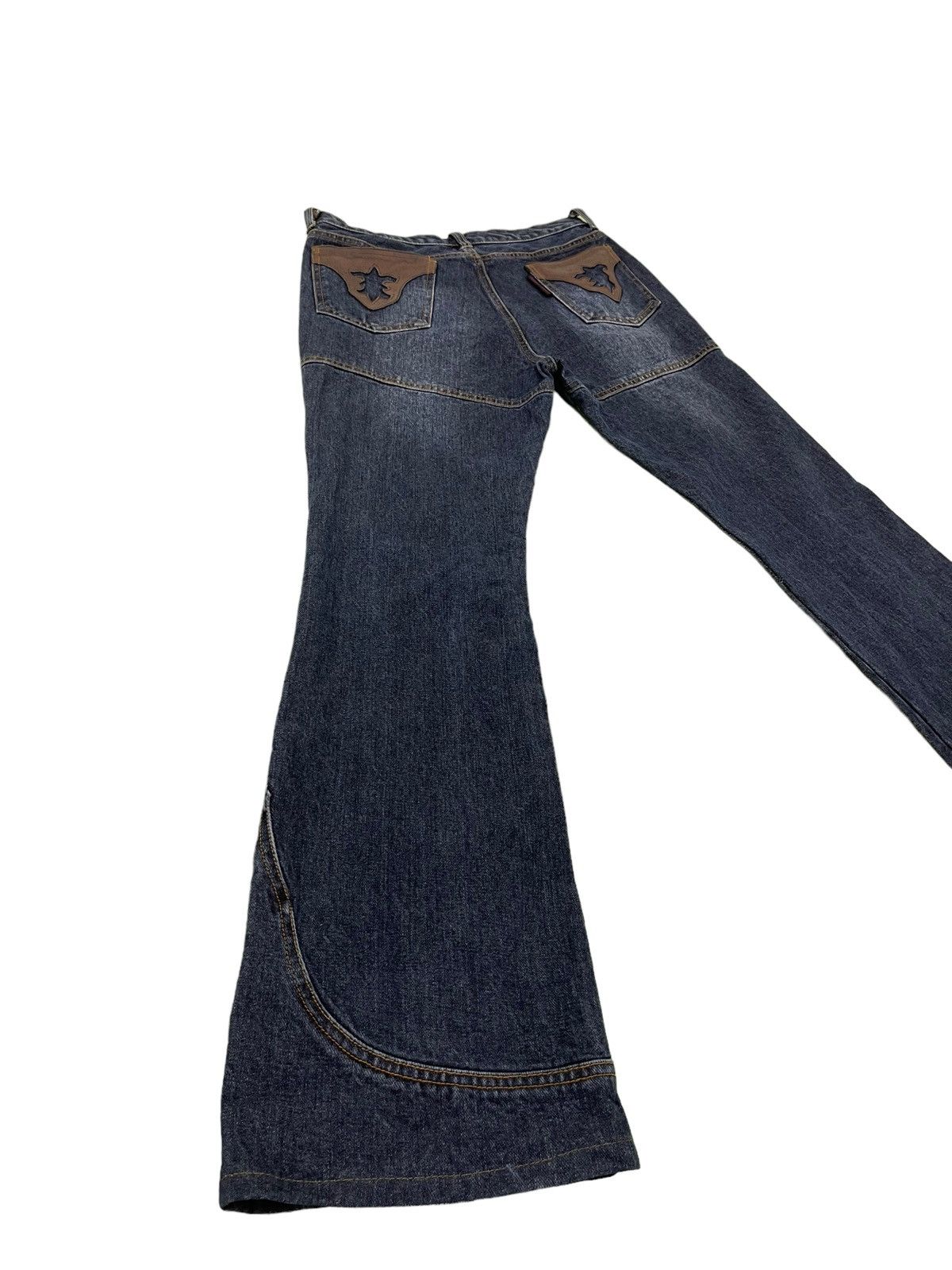 Japanese Brand Flare Jeans Custom Culture Gothic Leather Art Boot Cut 5🟦1 Size US 31 - 14 Thumbnail