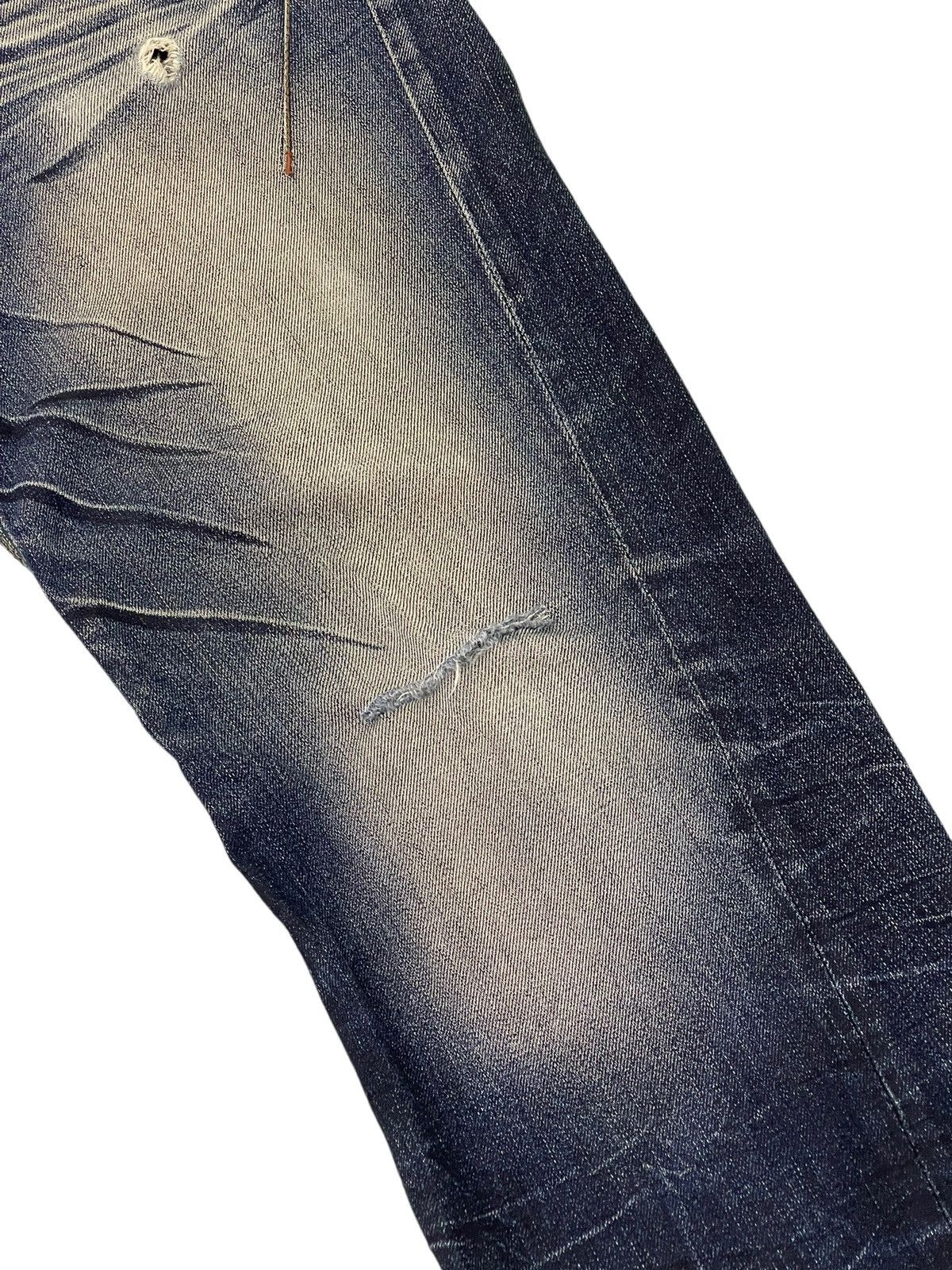 Japanese Brand Flare Jeans Nicole Club Distress Denim Acid Wash Stretch 5🟦 Size US 35 - 7 Thumbnail