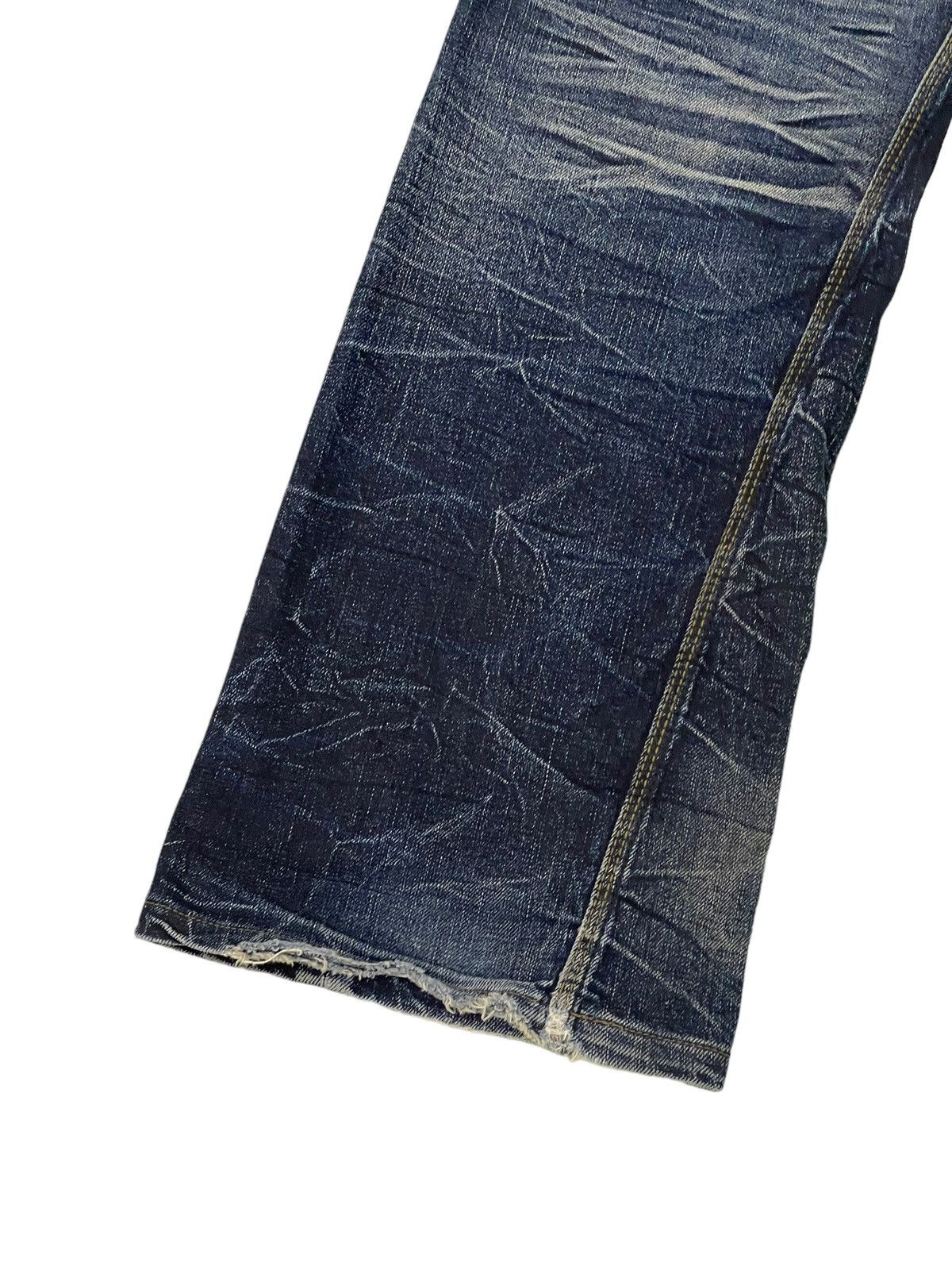 Japanese Brand Flare Jeans Nicole Club Distress Denim Acid Wash Stretch 5🟦 Size US 35 - 16 Thumbnail