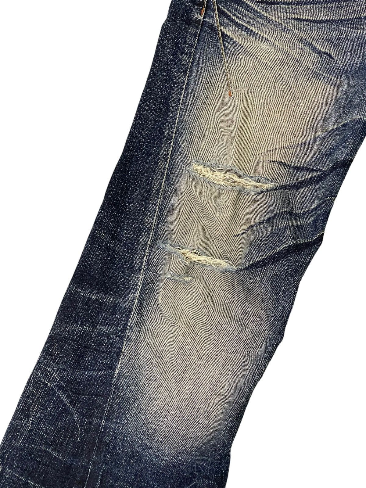 Japanese Brand Flare Jeans Nicole Club Distress Denim Acid Wash Stretch 5🟦 Size US 35 - 6 Thumbnail