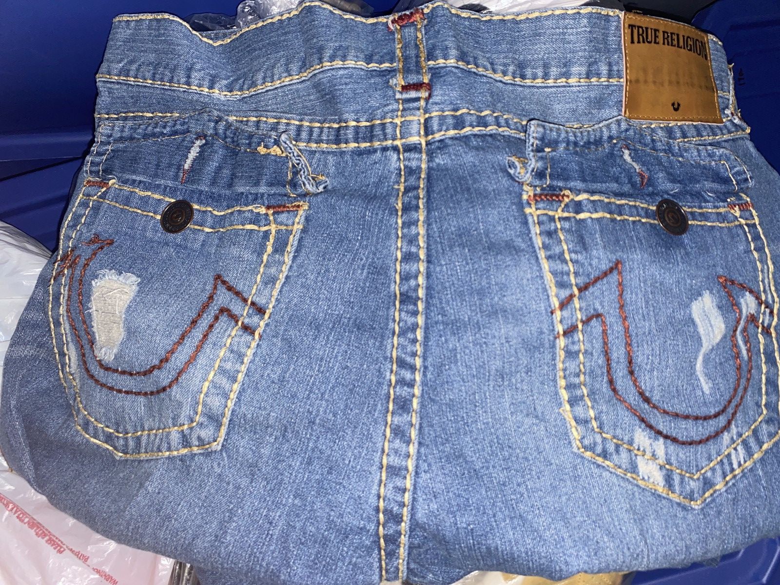 True Religion VTG True Religion Distressed Mega T Stitch Jeans Medium Wash Size US 42 / EU 58 - 6 Thumbnail