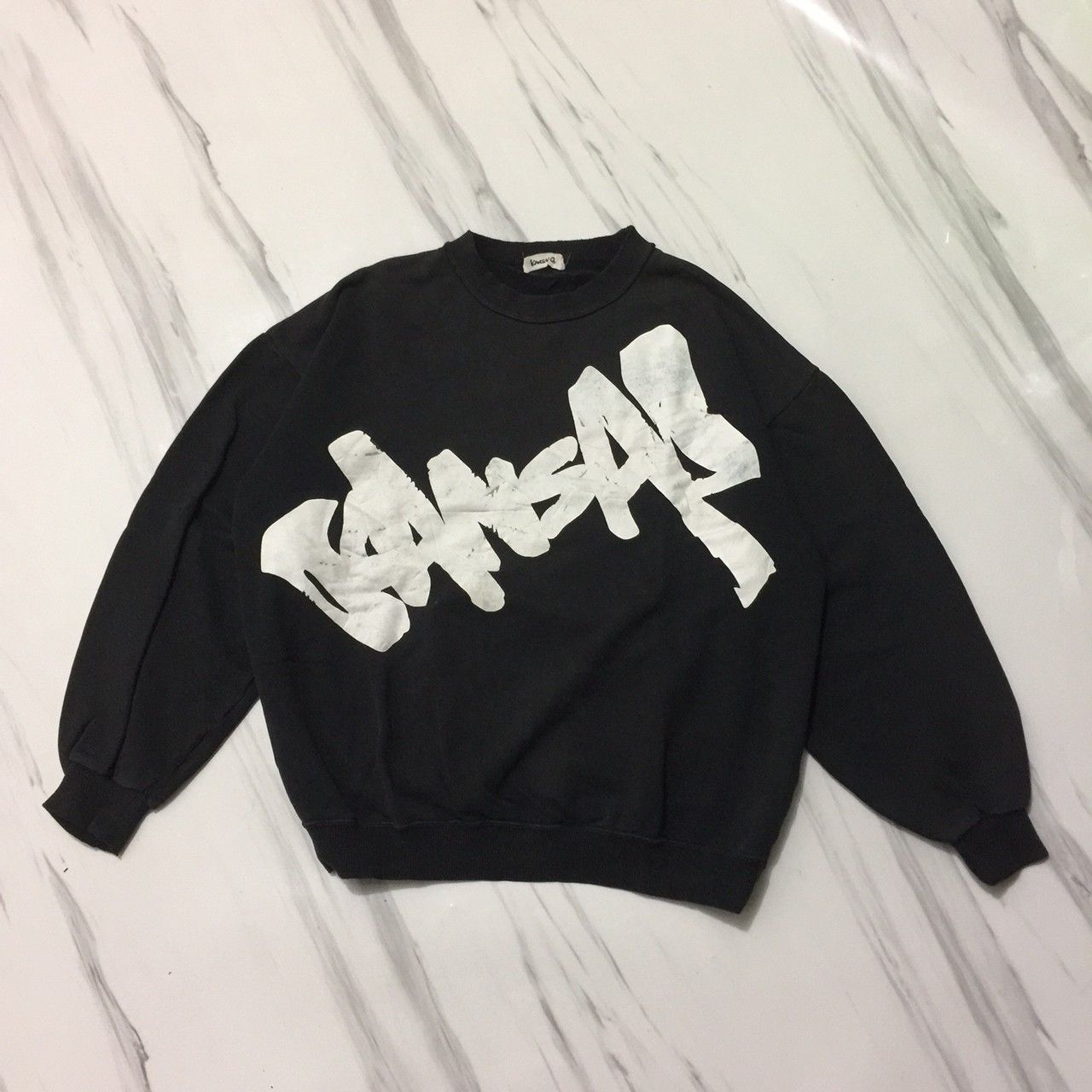 image of Kansai Yamamoto Big Logo Archival Crewneck in Black, Men's (Size Large)