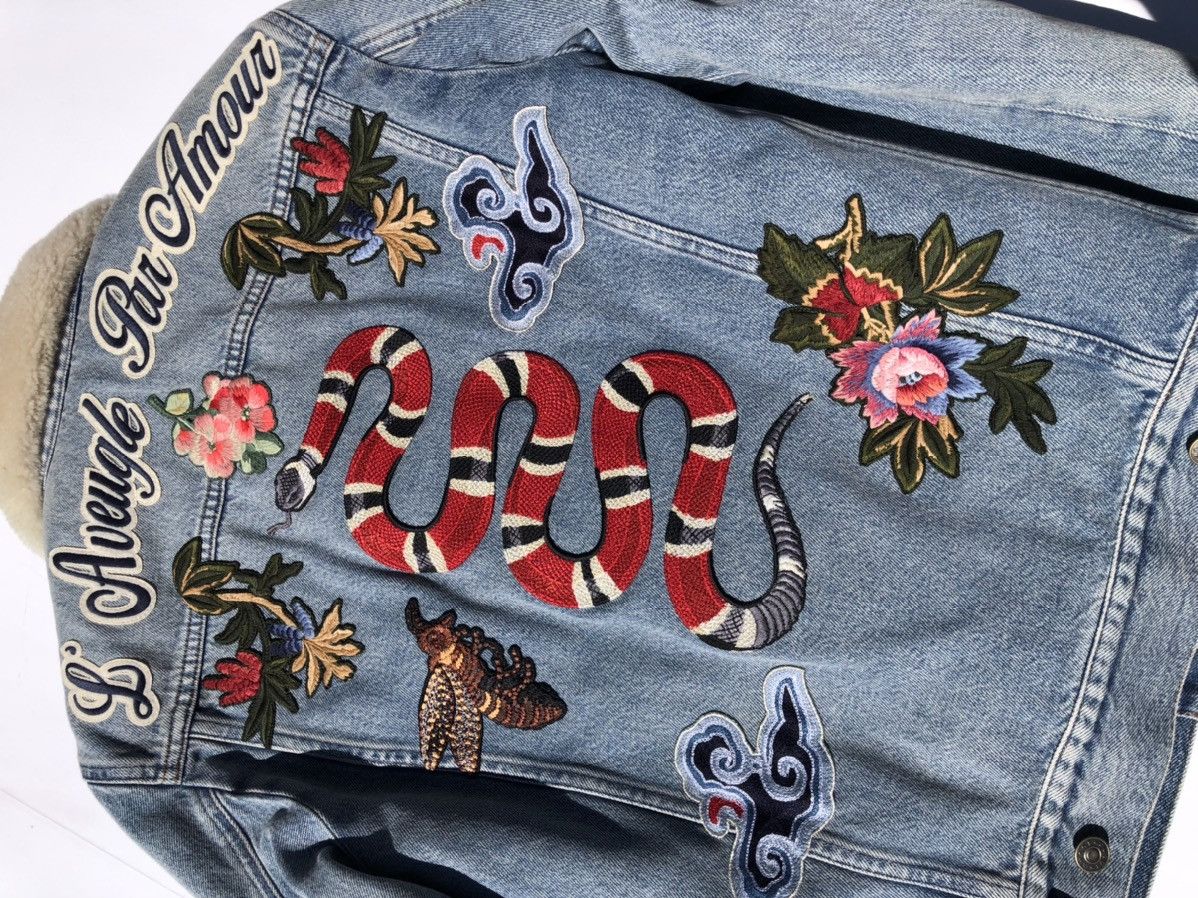 Gucci Gucci DIY Embroidered Shearling Denim Jacket 40 Size US S / EU 44-46 / 1 - 3 Thumbnail