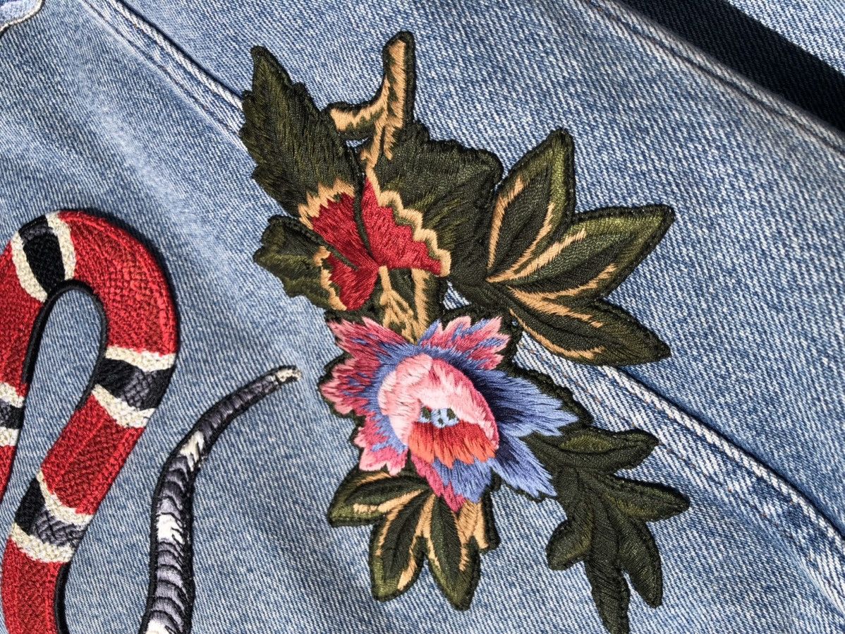 Gucci Gucci DIY Embroidered Shearling Denim Jacket 40 Size US S / EU 44-46 / 1 - 4 Thumbnail