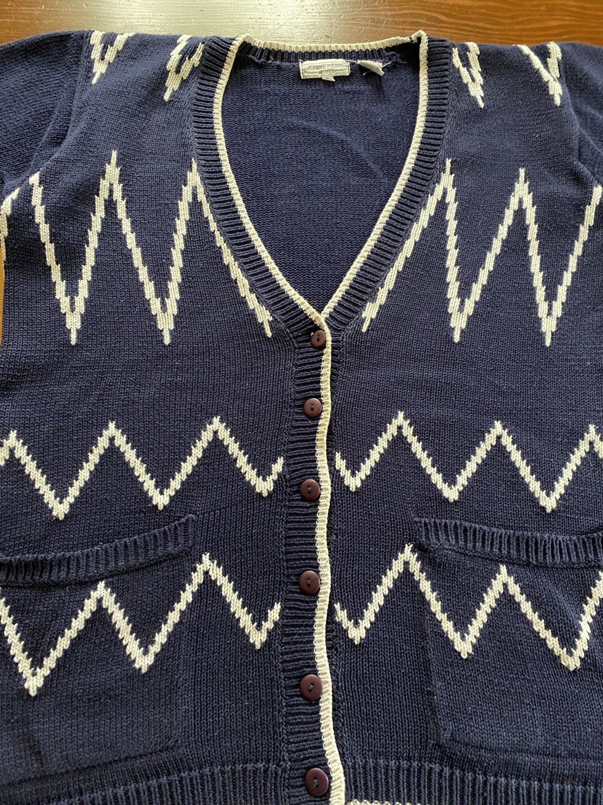 Vintage Vintage 90’s Jeanne Pierre Women’s Knit Cardigan Sweater Size M / US 6-8 / IT 42-44 - 3 Thumbnail