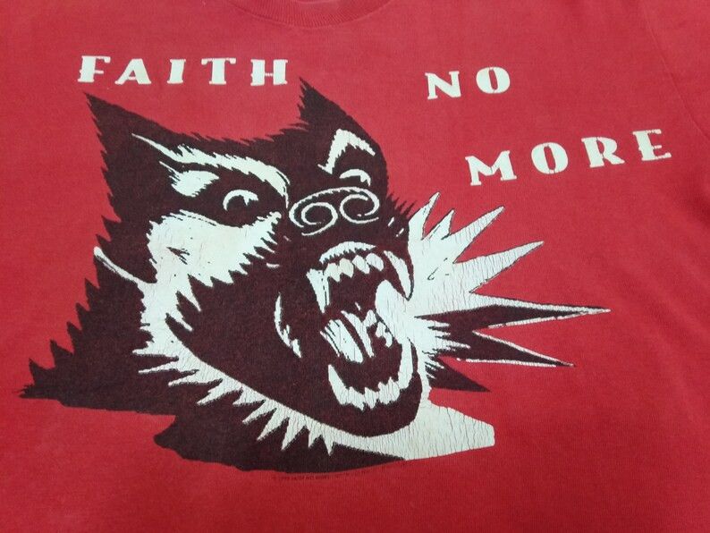 Vintage 90's Faith No More Band Red Medium T Shirt