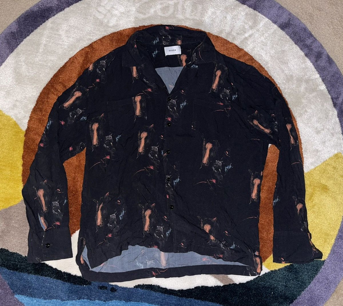 Rhude Rhude Horse Print L/S Button Up Shirt Size Medium Size US M / EU 48-50 / 2 - 1 Thumbnail