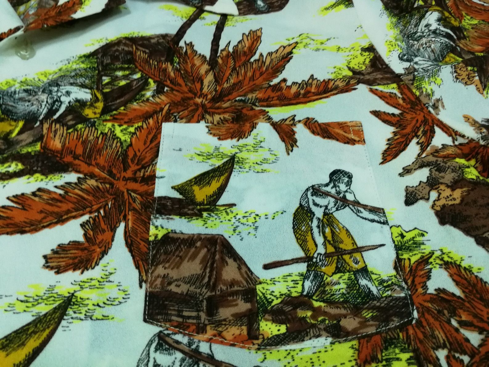 Vintage Vintage 80s Kings Men Y.M.K Hawaiian Graphic Village View Size US L / EU 52-54 / 3 - 3 Thumbnail