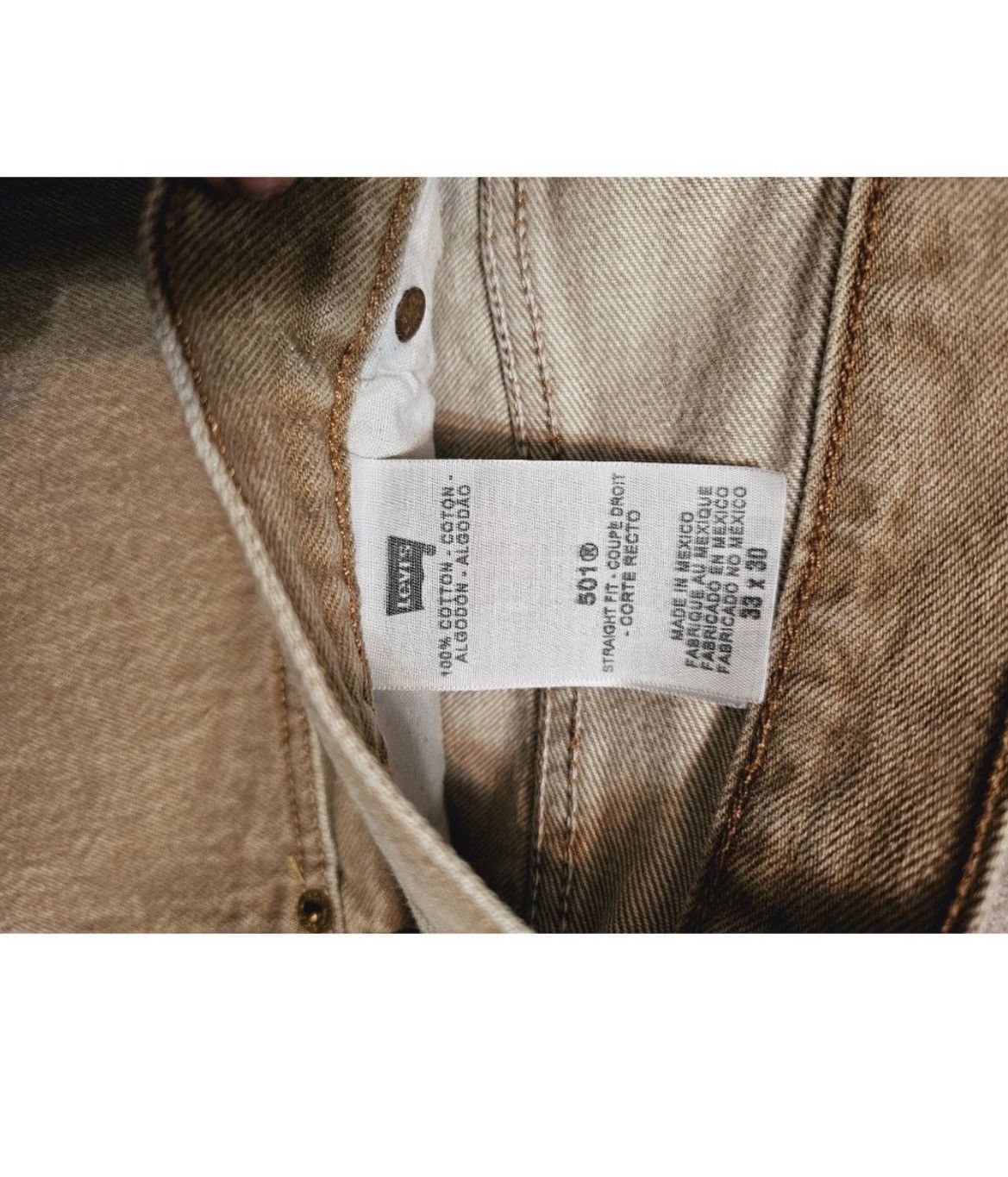 Levi's Levis 501 Tan and Beige Jeans 31x30 Size US 31 - 5 Thumbnail