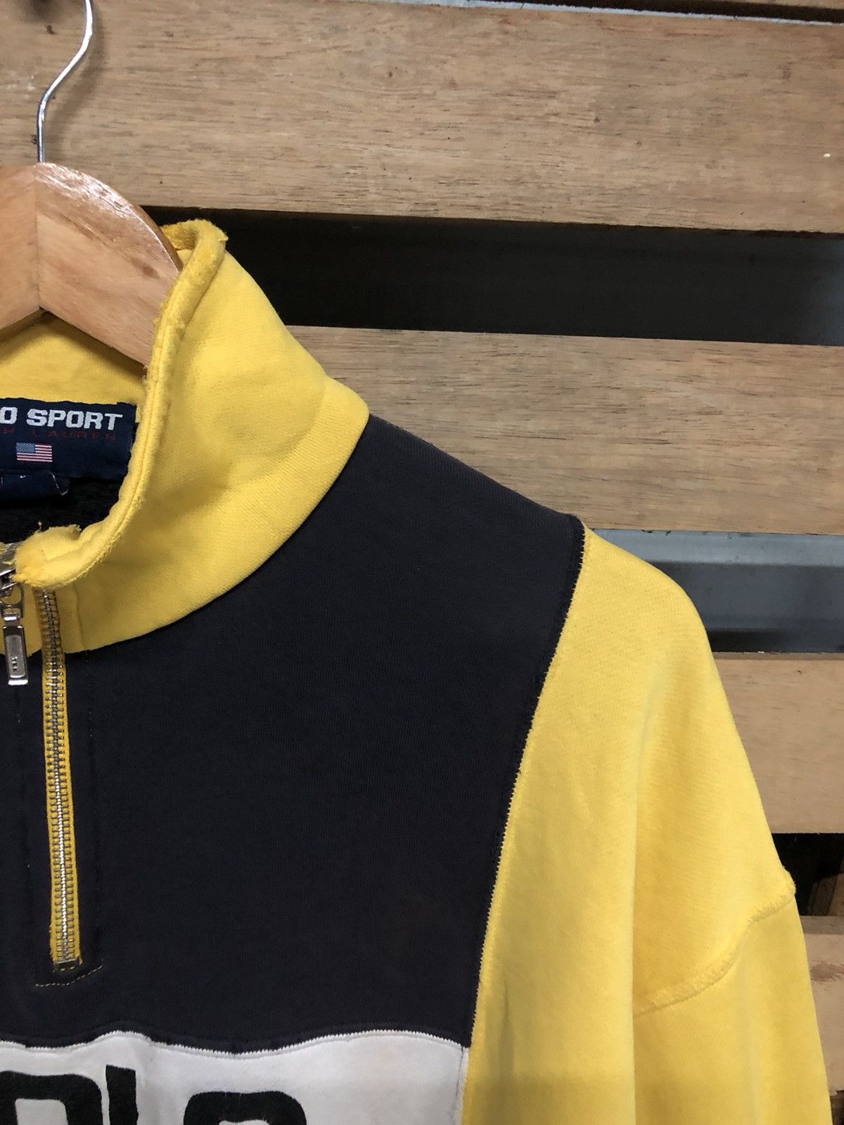 Polo Ralph Lauren Rare Vintage 90s Polo Sport Spellout Half Zipper Sweetshirt Size US L / EU 52-54 / 3 - 5 Thumbnail