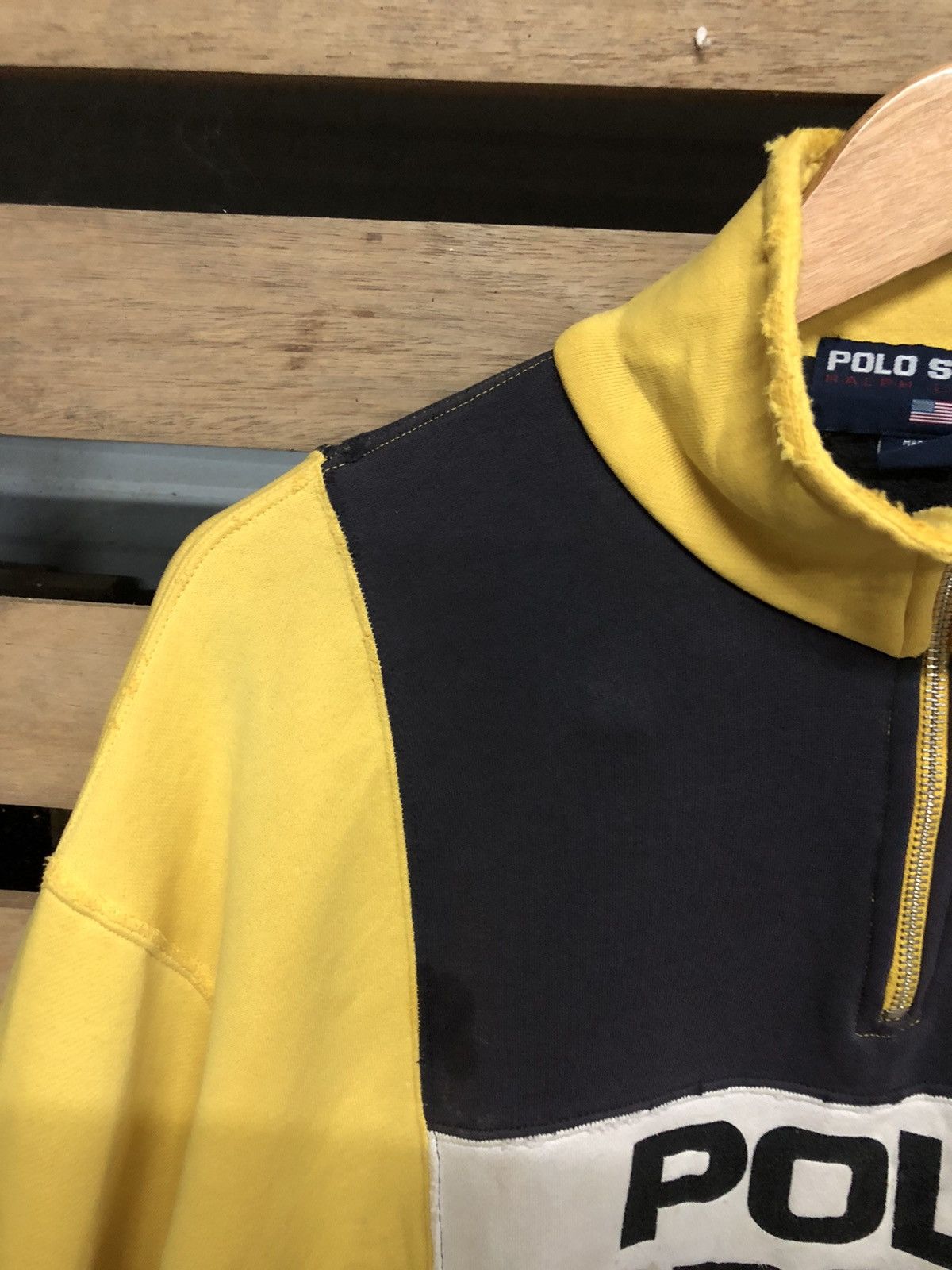 Polo Ralph Lauren Rare Vintage 90s Polo Sport Spellout Half Zipper Sweetshirt Size US L / EU 52-54 / 3 - 6 Thumbnail