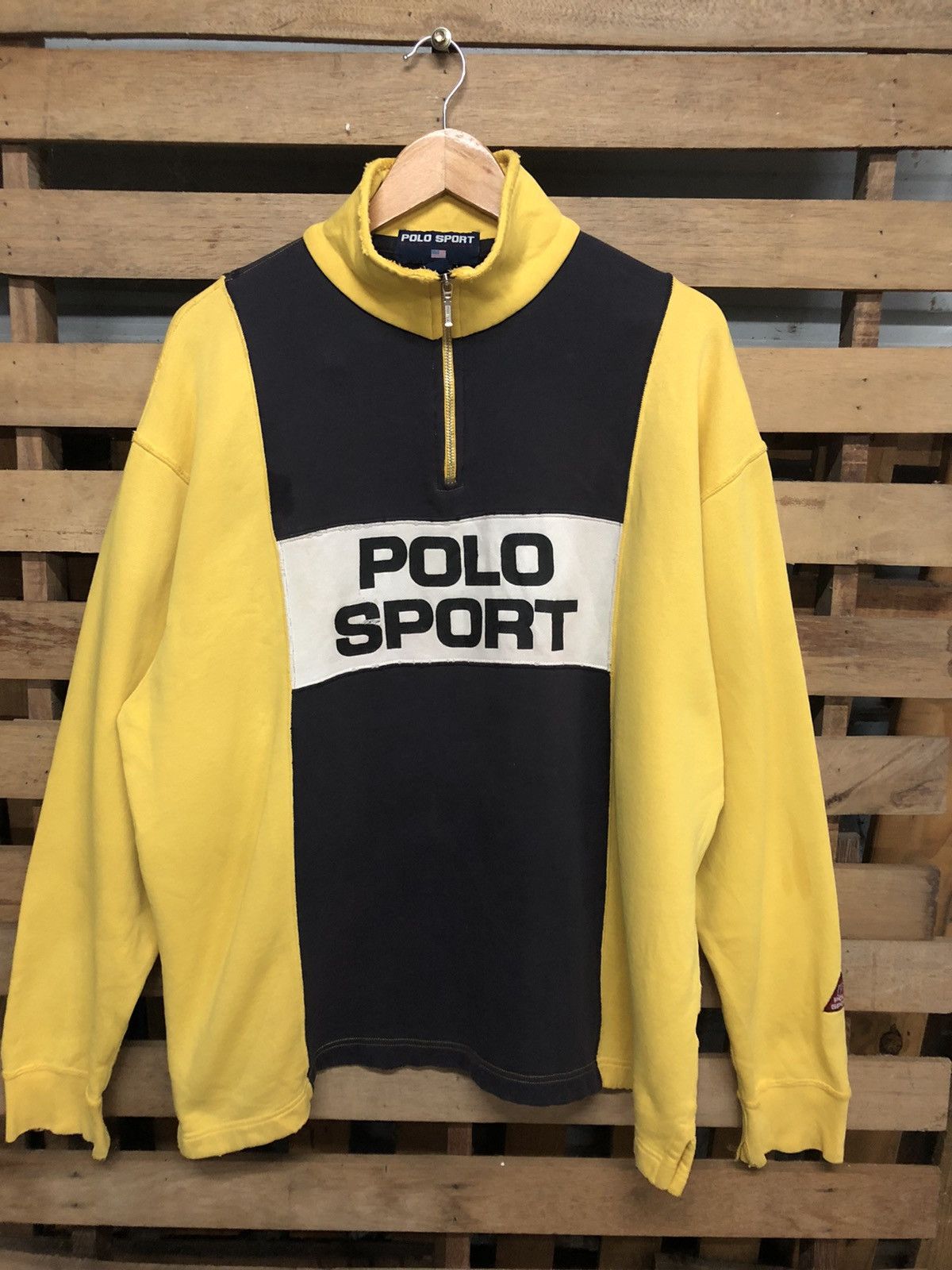 Vintage Polo Sport Ralph Lauren Spellout Logo Embroidered Polo Sport Faded Sun Navy Sweatshirt Vintage cheapest 90s Polo Sport Ralph Lauren Size M