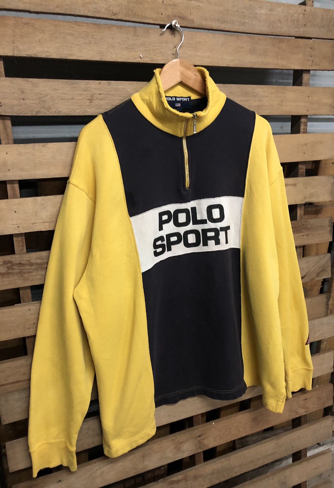 Polo Ralph Lauren Rare Vintage 90s Polo Sport Spellout Half Zipper Sweetshirt Size US L / EU 52-54 / 3 - 4 Thumbnail