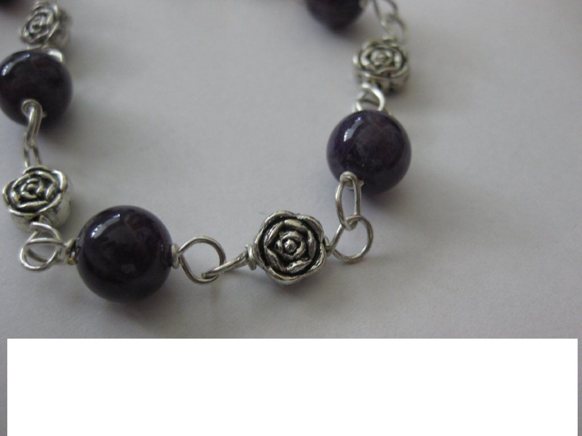 Designer Amethyst Tibetan Silver Chain bracelet Size ONE SIZE - 2 Thumbnail