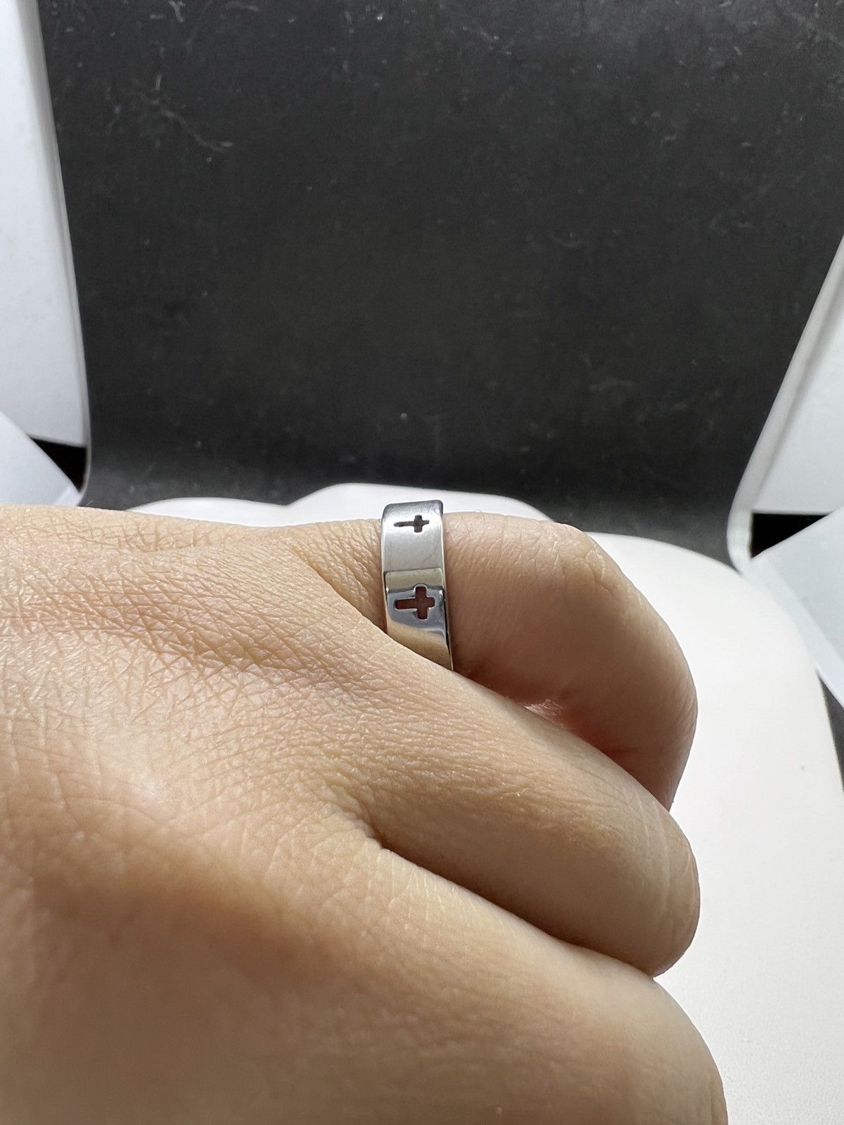 Jewelry Cross Silver stainless steel ring - size 7.5 Size ONE SIZE - 4 Thumbnail