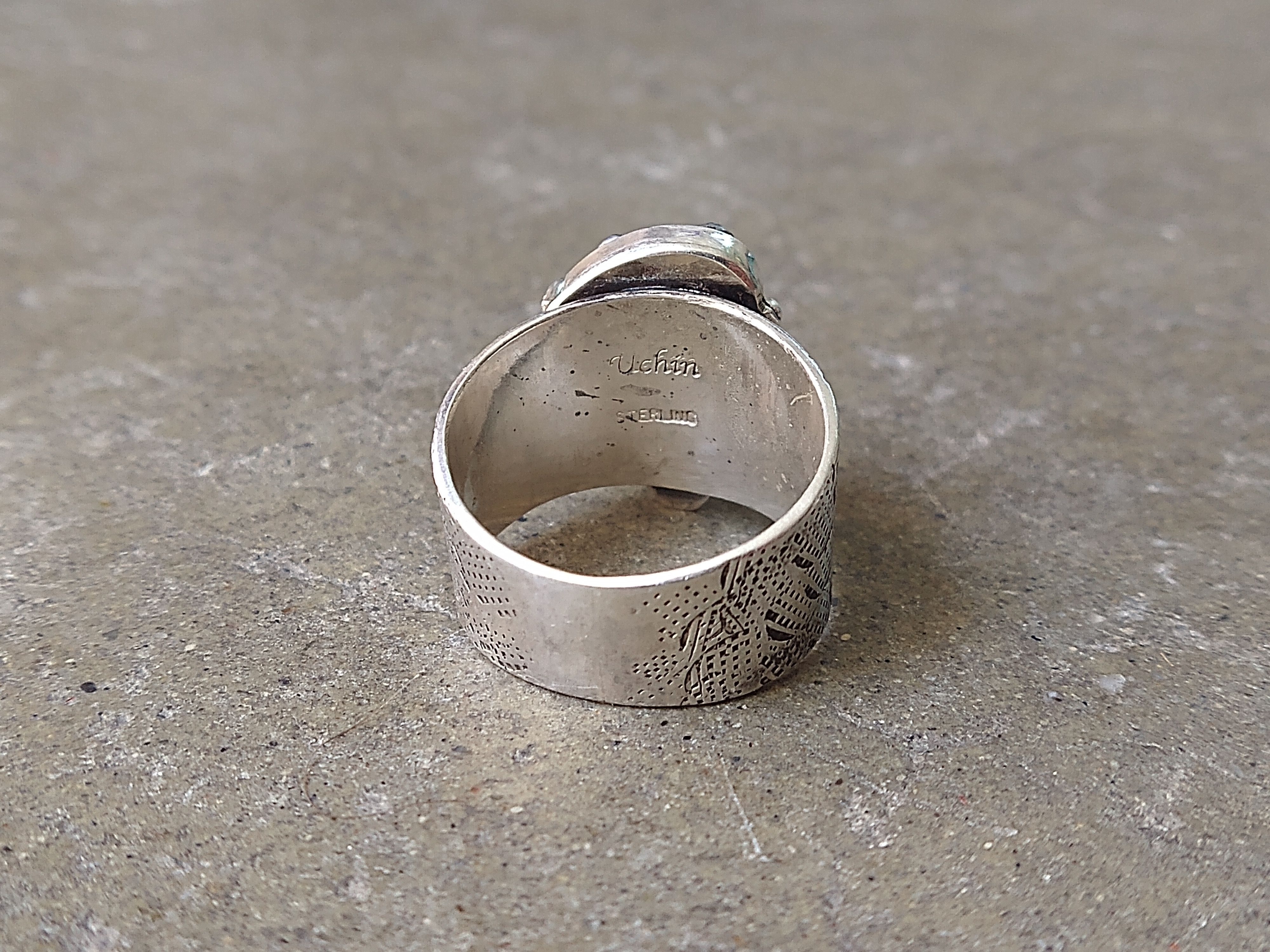 Jewelry × Vintage Sterling Silver Ring Size 12 Meteorite Modern Abstract Size ONE SIZE - 10 Thumbnail