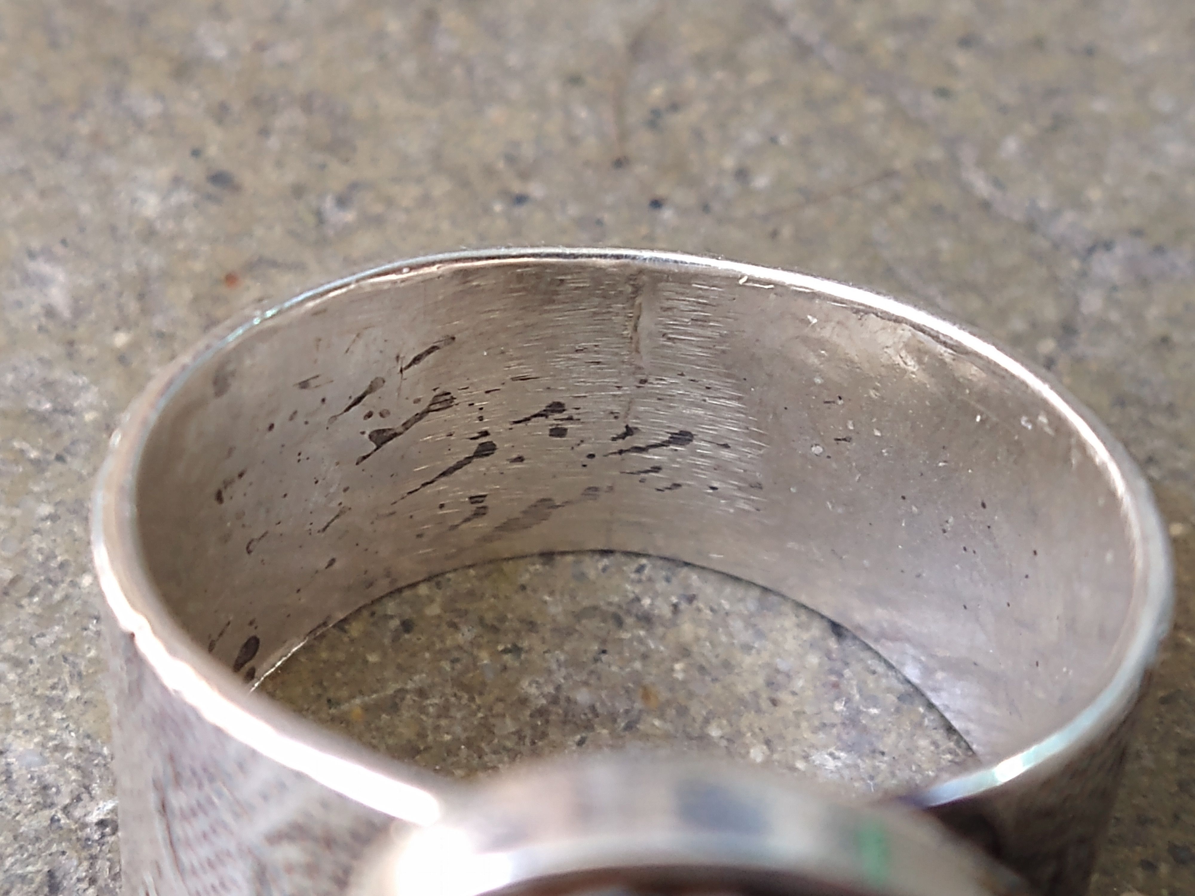 Jewelry × Vintage Sterling Silver Ring Size 12 Meteorite Modern Abstract Size ONE SIZE - 12 Thumbnail