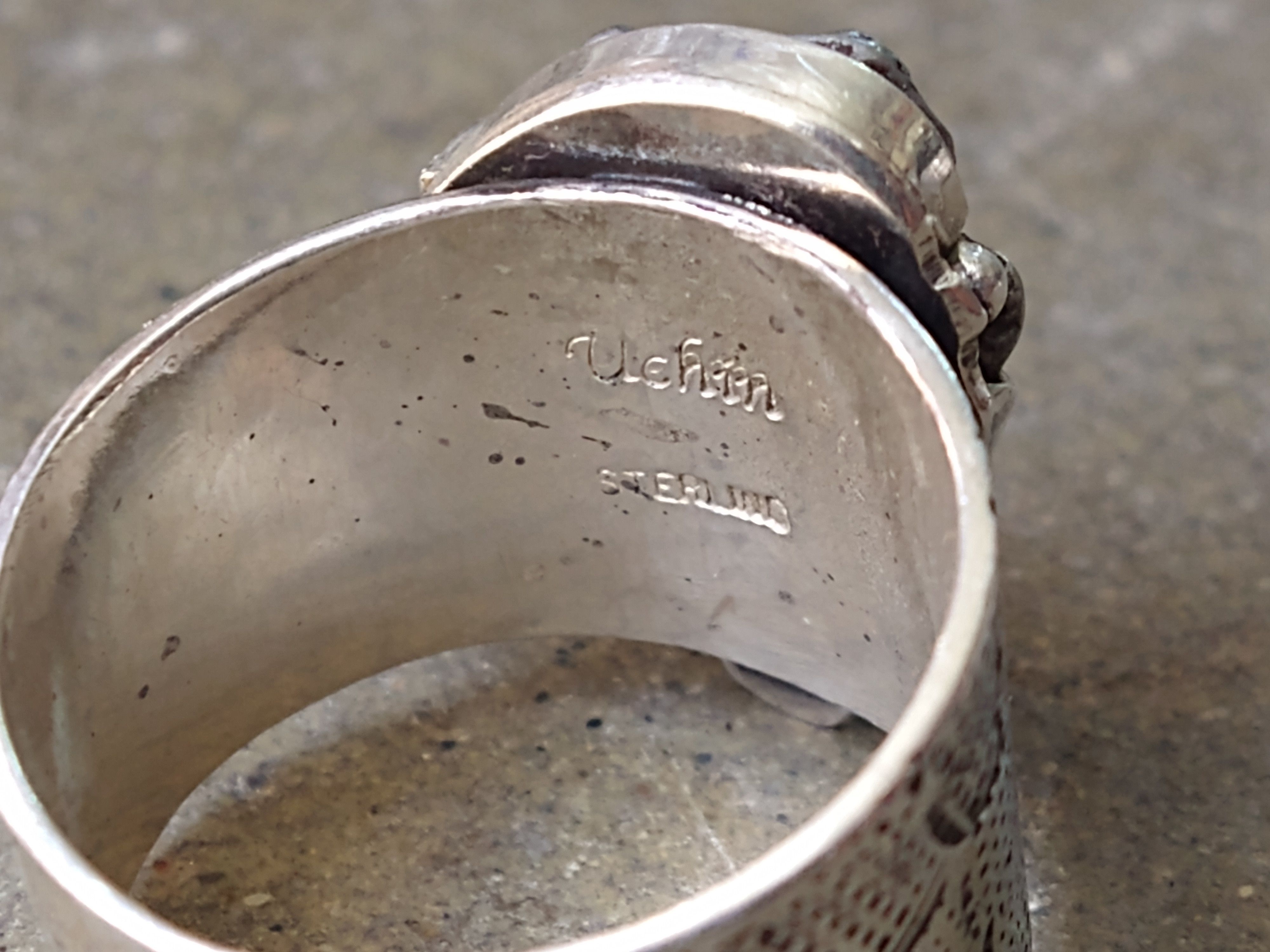 Jewelry × Vintage Sterling Silver Ring Size 12 Meteorite Modern Abstract Size ONE SIZE - 11 Thumbnail