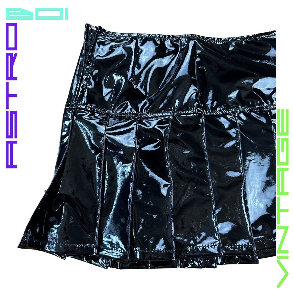 Tripp Nyc LAST DROP TRIPP NYC BLACK PATENT LEATHER PLEATED SKIRT | Grailed