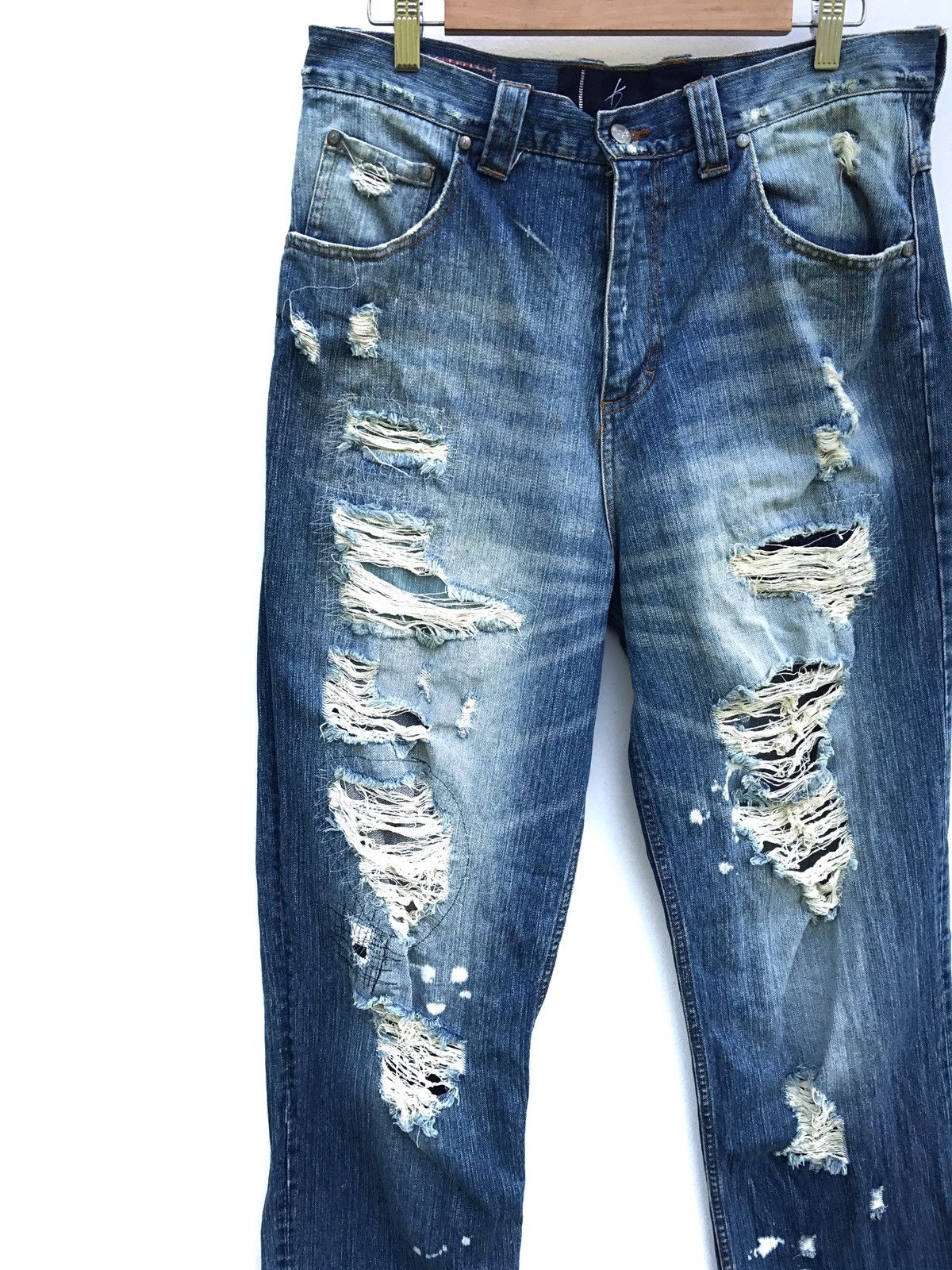 Karl Kani Karl Kani Distressed Jeans Destroyed Denim Streetwear Pants Size US 32 / EU 48 - 2 Thumbnail