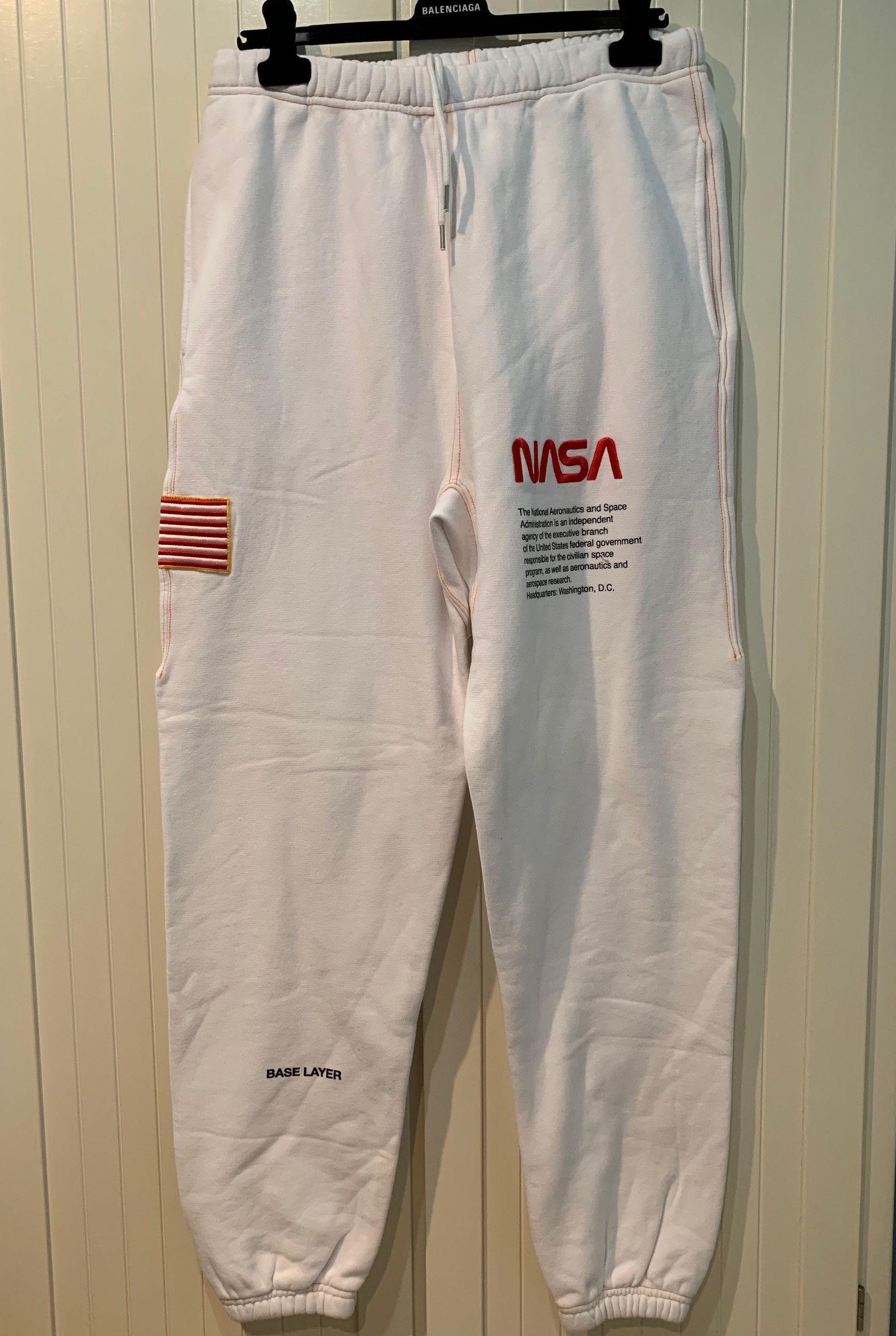 image of Heron Preston Ss'18 Nasa Sweatpants In White, Men's (Size 38)
