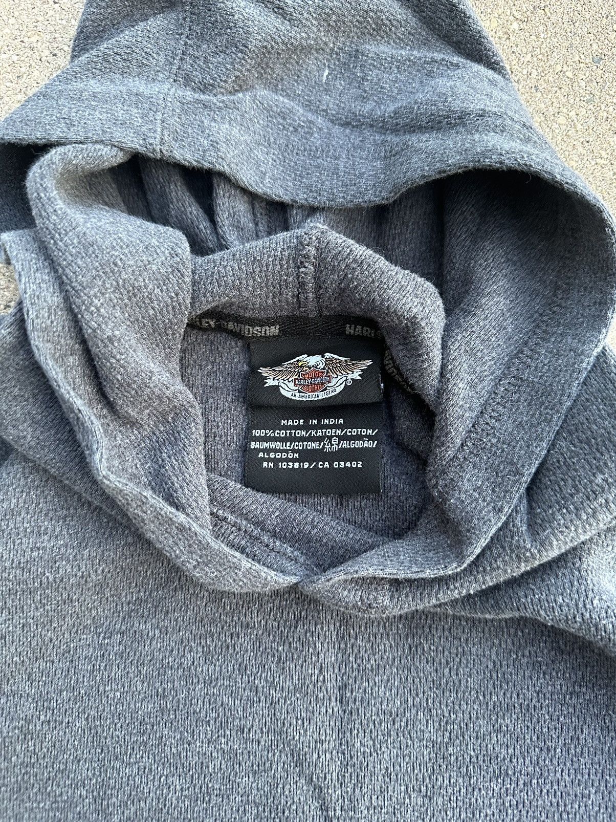 Harley Davidson × Vintage Vintage Y2K Harley Davidson Thermal Skull Hoodie Size US L / EU 52-54 / 3 - 3 Thumbnail