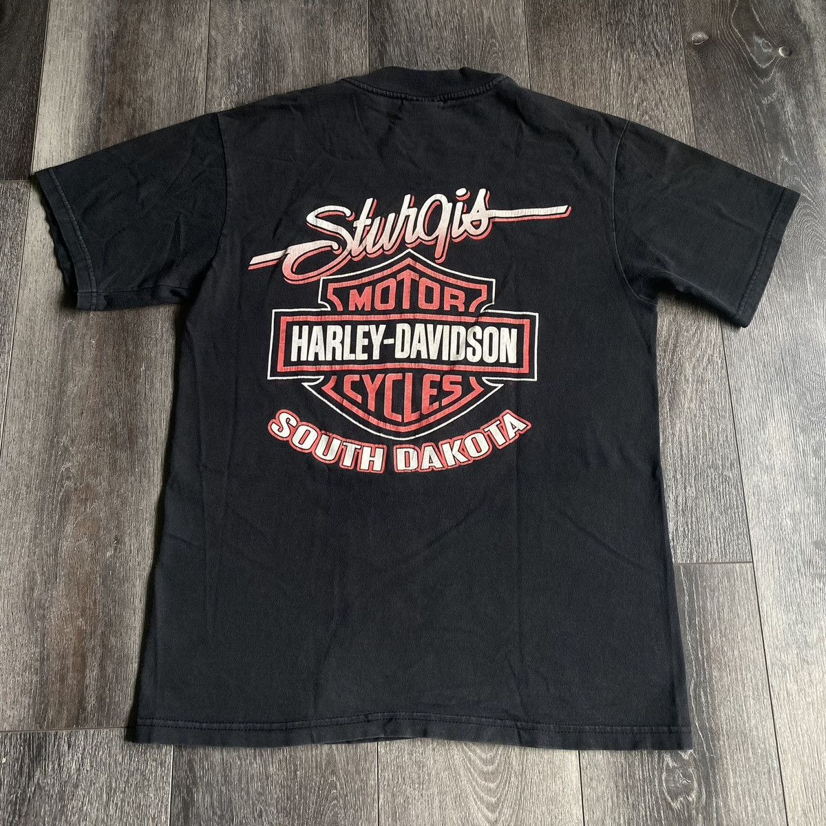 Harley Davidson Vintage 1990s Harley Davidson Sturgis Double Sided Logo Tee Size US S / EU 44-46 / 1 - 2 Thumbnail